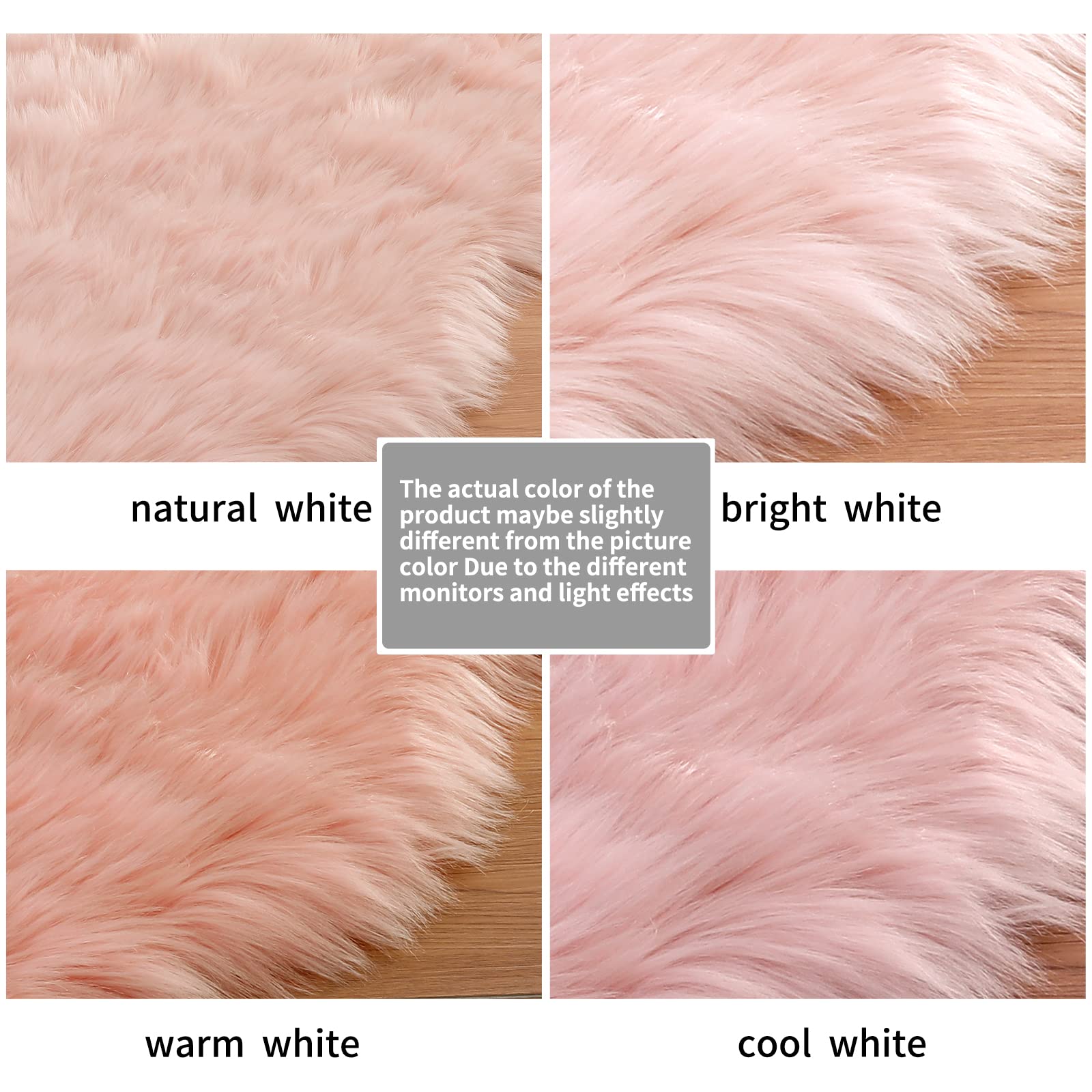 Ultra Soft Fluffy Faux Sheepskin Rug - Pink Shaggy Fuzzy Fur Rug 4x6 Feet for Bedroom & Living Room Decor - Cozy Accent Rug for Warmth & Style (Rectangle, Pink)