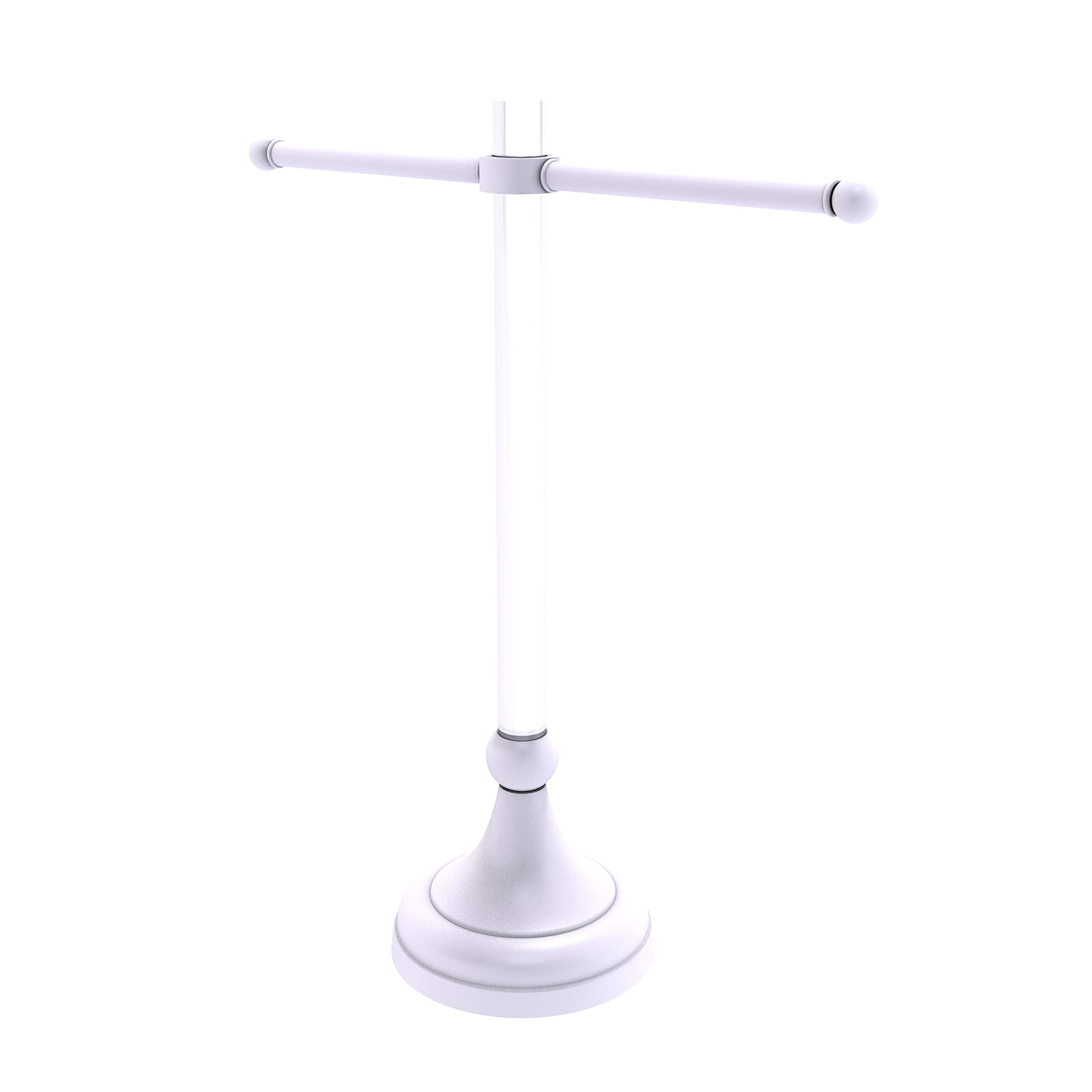 Allied Brass PG-GTS-11-WHM Pacific Grove Collection Free Standing Guest Towel Stand, Matte White - Perfect for Bathroom, Powder Room, and Spa Decor