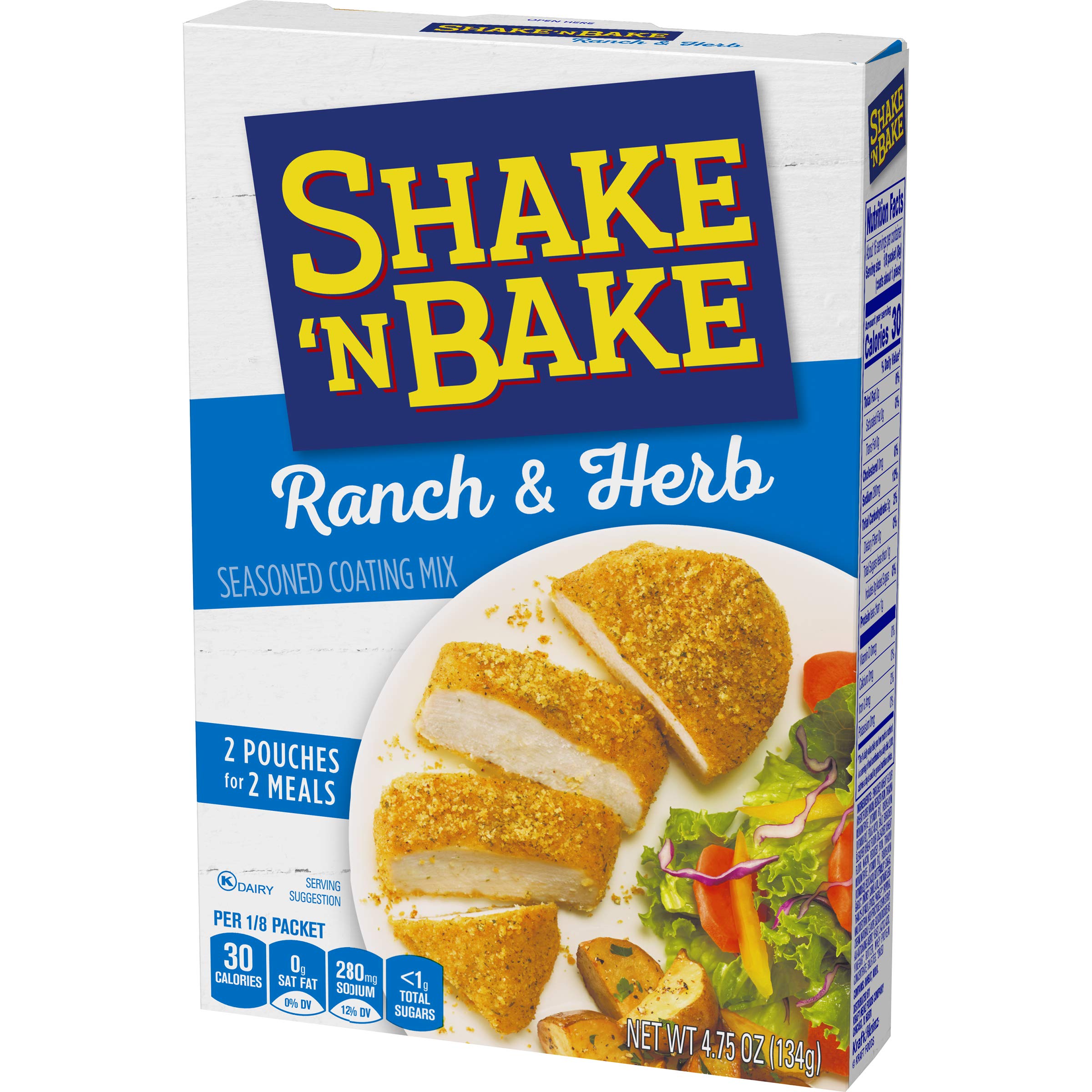 Shake 'N Bake Ranch & Herb Seasoned Coating Mix - 4.75 oz (Pack of 8) | Perfect for Chicken, Pork & Fish | Easy Homemade Breading for Crispy Oven-Baked Meals