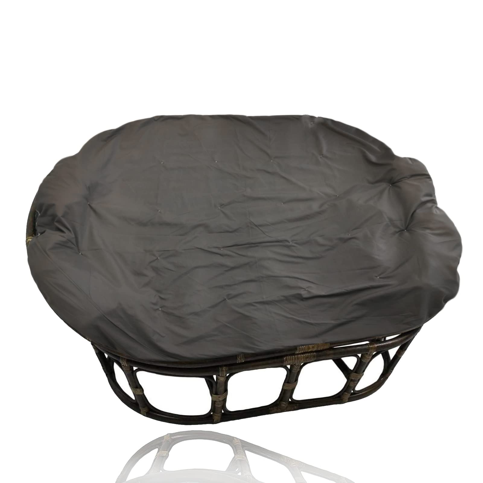 Double Papasan Chair Slipcover - Large Outdoor Egg Chair Cushion Cover Only (65x45x6in) with Removable Zippered Design in Dark Grey | Perfect for Patio, Sunroom, and Garden Relaxation