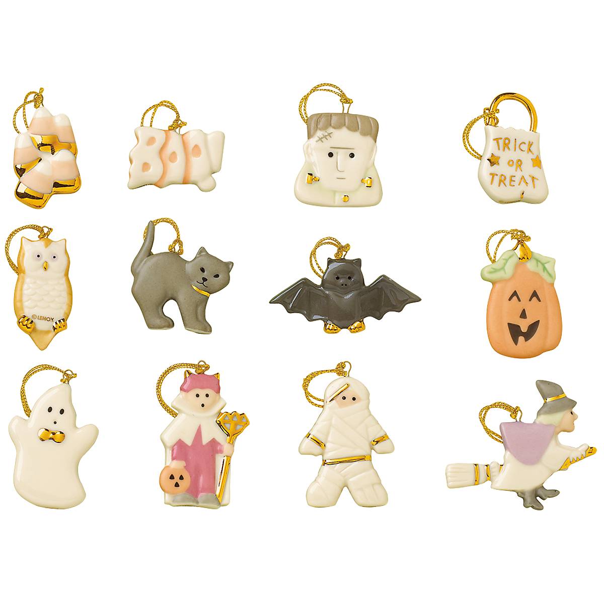 Halloween Trick or Treat 12-Piece Ornament Set - Spooky Decor for Party, Home & Tree