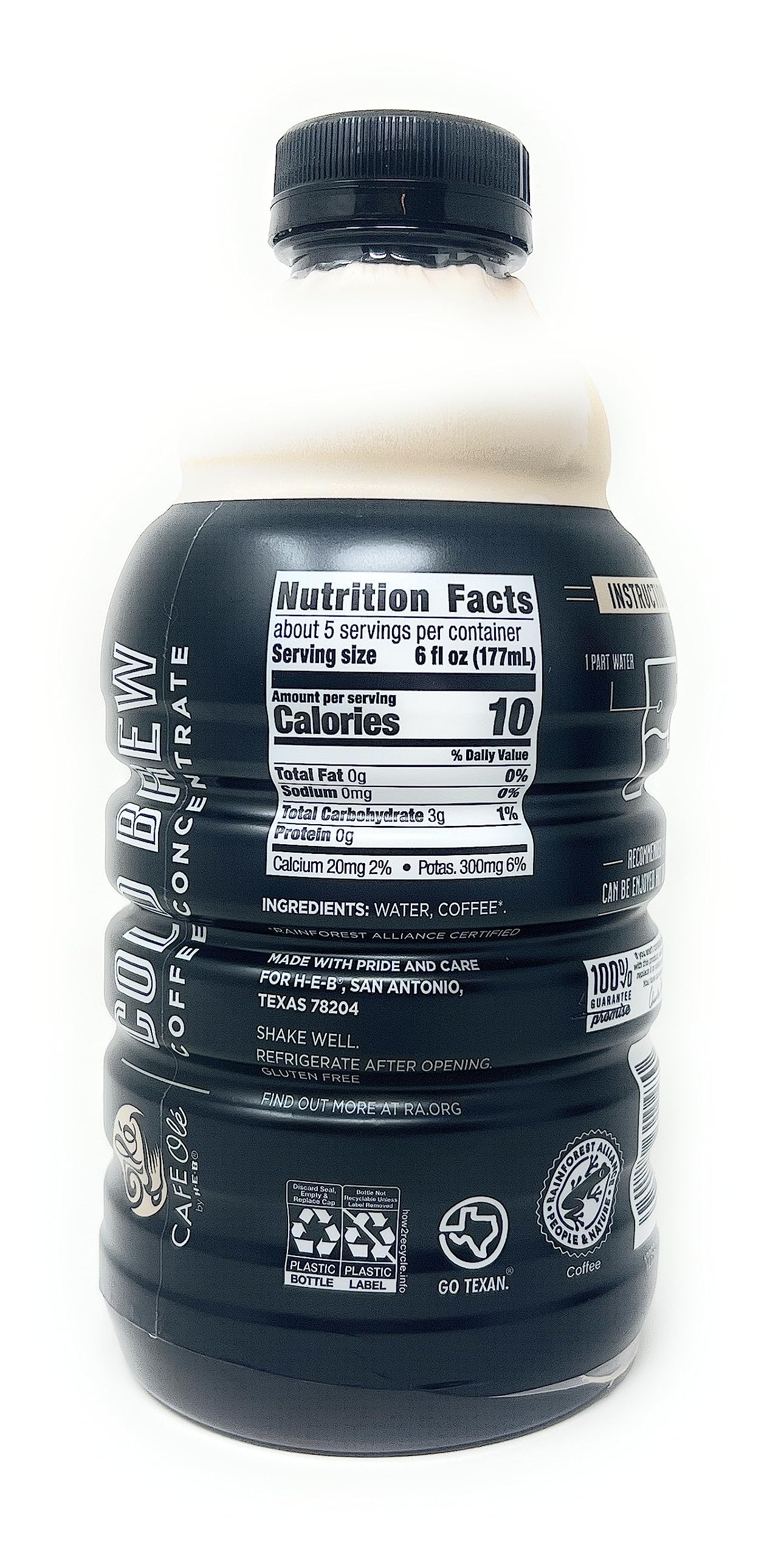 H-E-B Cafe Ole Breakfast Blend Cold Brew Coffee Concentrate - 32oz Bottle for Iced Coffee | Perfect for Morning Energy, Office Breaks & Summer Refreshment