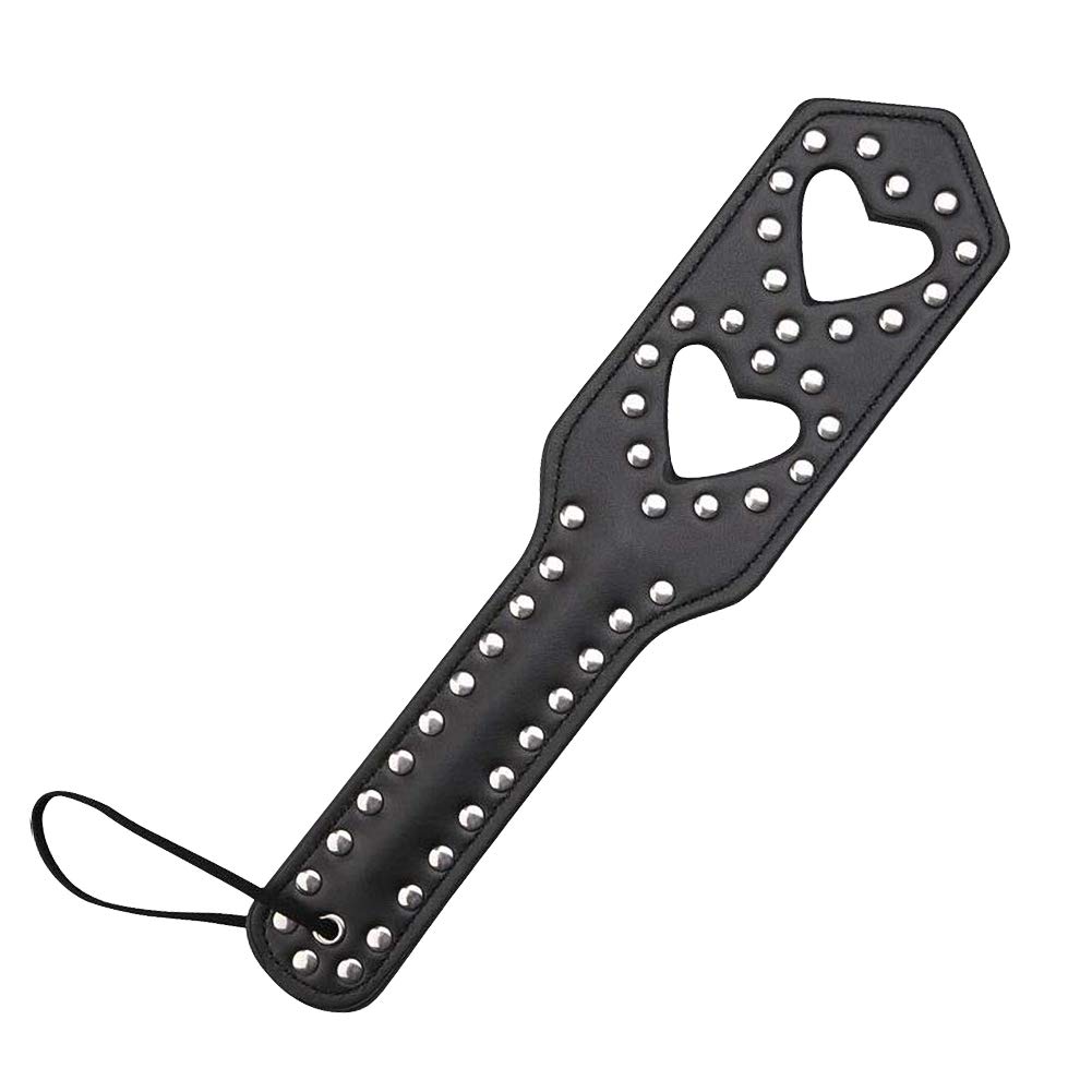 13.5'' Studded Synthetic Leather Spanking Paddle for Adults - BDSM Toy for Couples Play, Sensual Massage & Role Play Scenes
