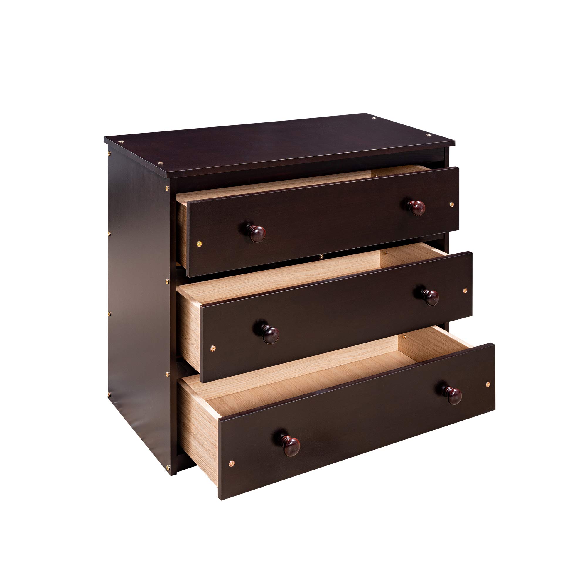 Solid Wood Twin Size Loft Bed with Cabinet & Rolling Desk - Kids & Teens Study Bedroom Furniture (Espresso) - Perfect for Small Spaces, Dorm Rooms & Shared Kids' Bedrooms