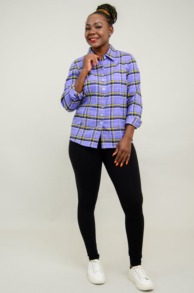 Alexis Top - Comfrey Plaid Cotton Flannel Shirt for Women | Cozy Fall & Winter Layering, Casual Outfits & Loungewear