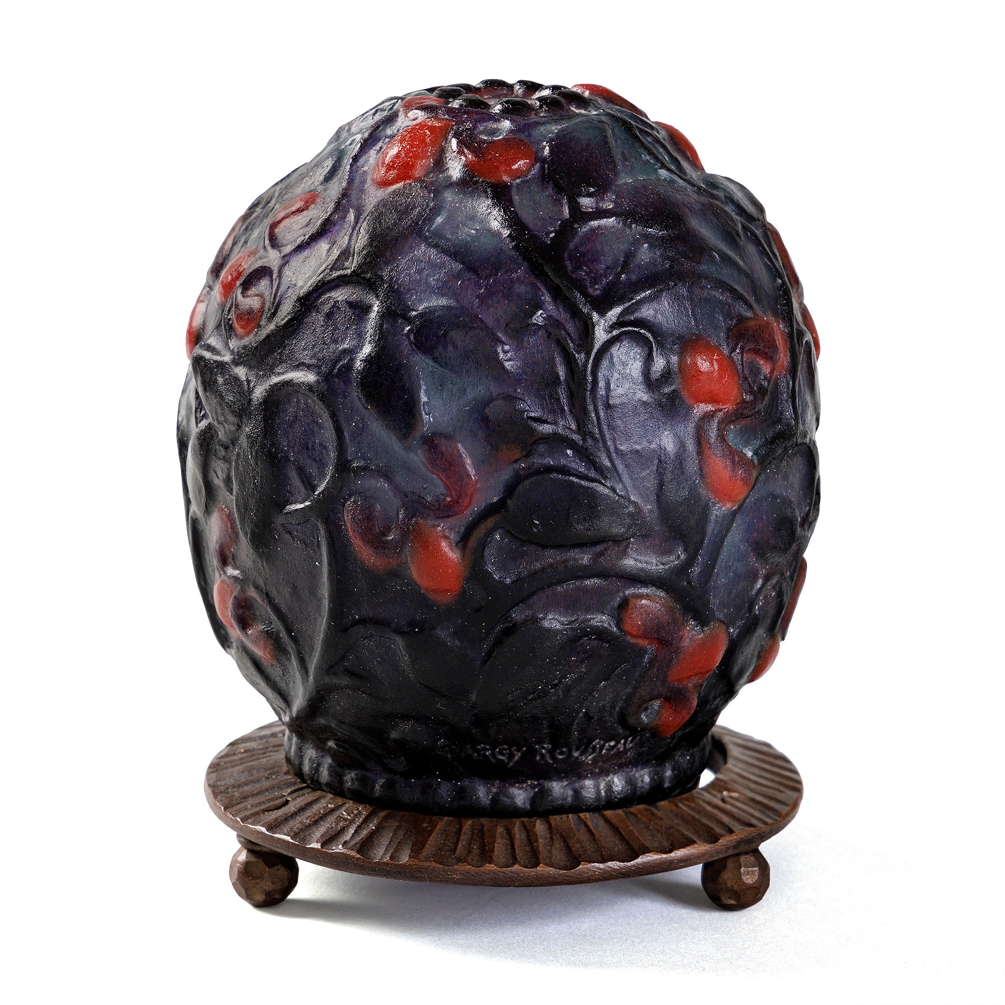 Gabriel Argy Rousseau Pâte de Verre Fruits et Feuilles Night Light - Handmade Glass Art Lamp for Bedroom, Nursery & Home Decor | Perfect Night Light for Kids Room, Gift Idea & Cozy Ambiance