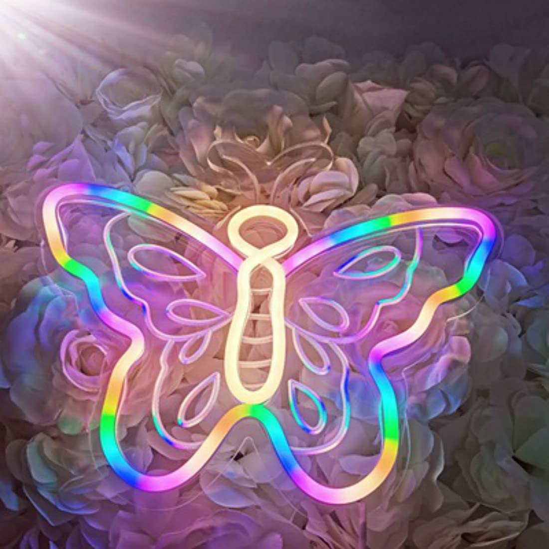Butterfly LED Neon Wall Light Sign - Indoor Home Decor, Night Lamp for Bedroom, Wedding, Birthday Party, Kids Room, Valentine's Gift - Perfect for Romantic Ambiance & Home Decoration