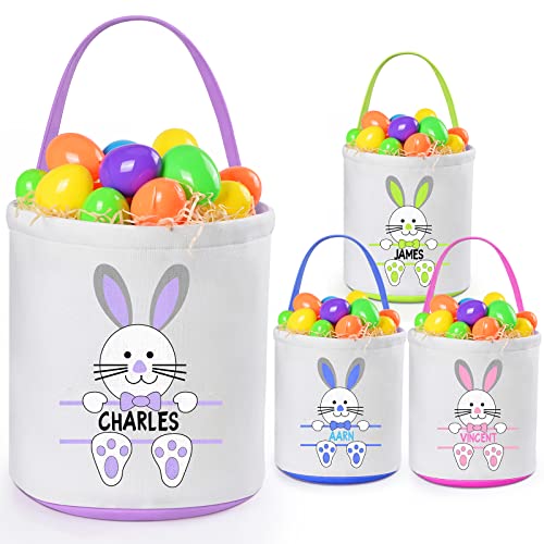 Custom Easter Basket for Kids - Personalized Easter Gift & Toys - Purple Basket for Easter Egg Hunt