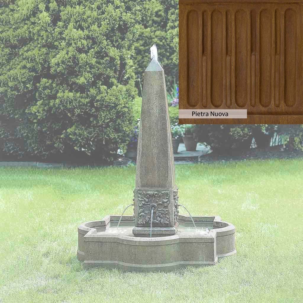 Campania International Palazzo Obelisk Fountain - Outdoor Garden Water Fountain for Patio, Yard, and Landscape Decor - Classic Italian Design with LED Lights