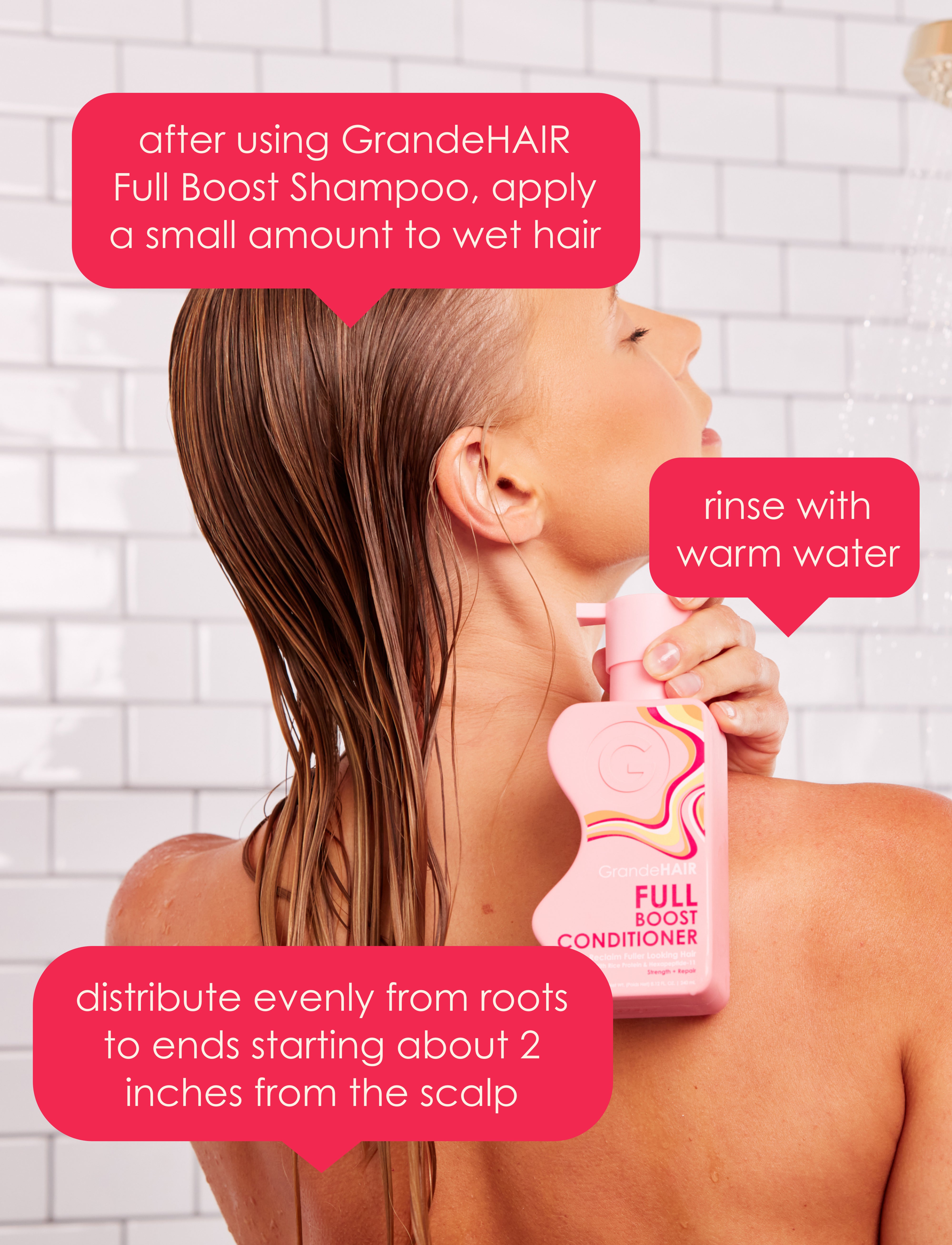 GrandeHAIR Full Boost Conditioner Mini Size - Travel-Friendly Deep Conditioning Treatment for Dry, Damaged Hair - Perfect for On-the-Go Hydration & Salon-Quality Results at Home