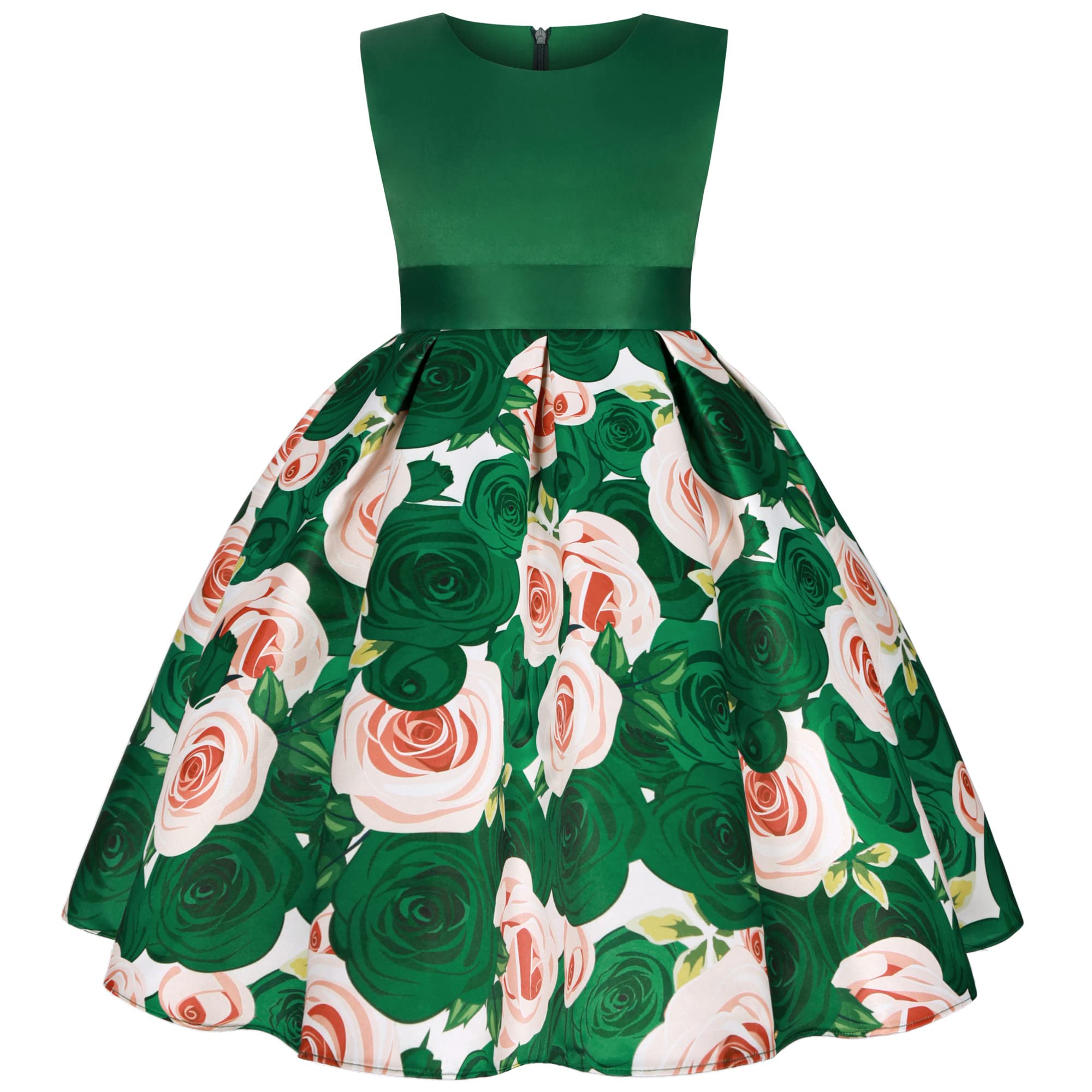 CMMCHAAH Girls Floral Print Pageant Party Dress for Kids 2-9 Years Old - Formal Occasions, Birthday Parties, Pageants & Special Events