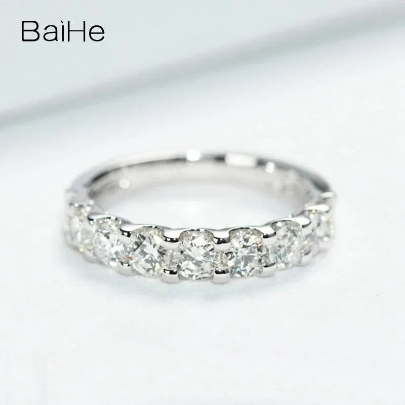 14K White Gold 1 Carat H/SI Natural Diamond Ring for Women & Men - Wedding, Engagement, Anniversary Gift - Trendy Fine Jewelry for Couples & Special Occasions