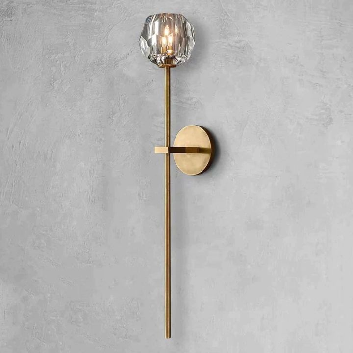 Crystal Ball Glass Grand Wall Sconce - Elegant Vintage Light Fixture for Living Room, Bedroom, or Hallway Decor