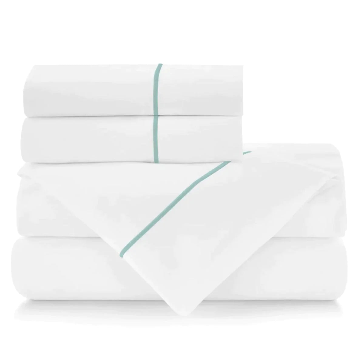 Luxury Embroidered Percale Cotton Sheet Set - 100% Breathable & Soft Bedding for Master Bedroom, Guest Room & Hotel Use