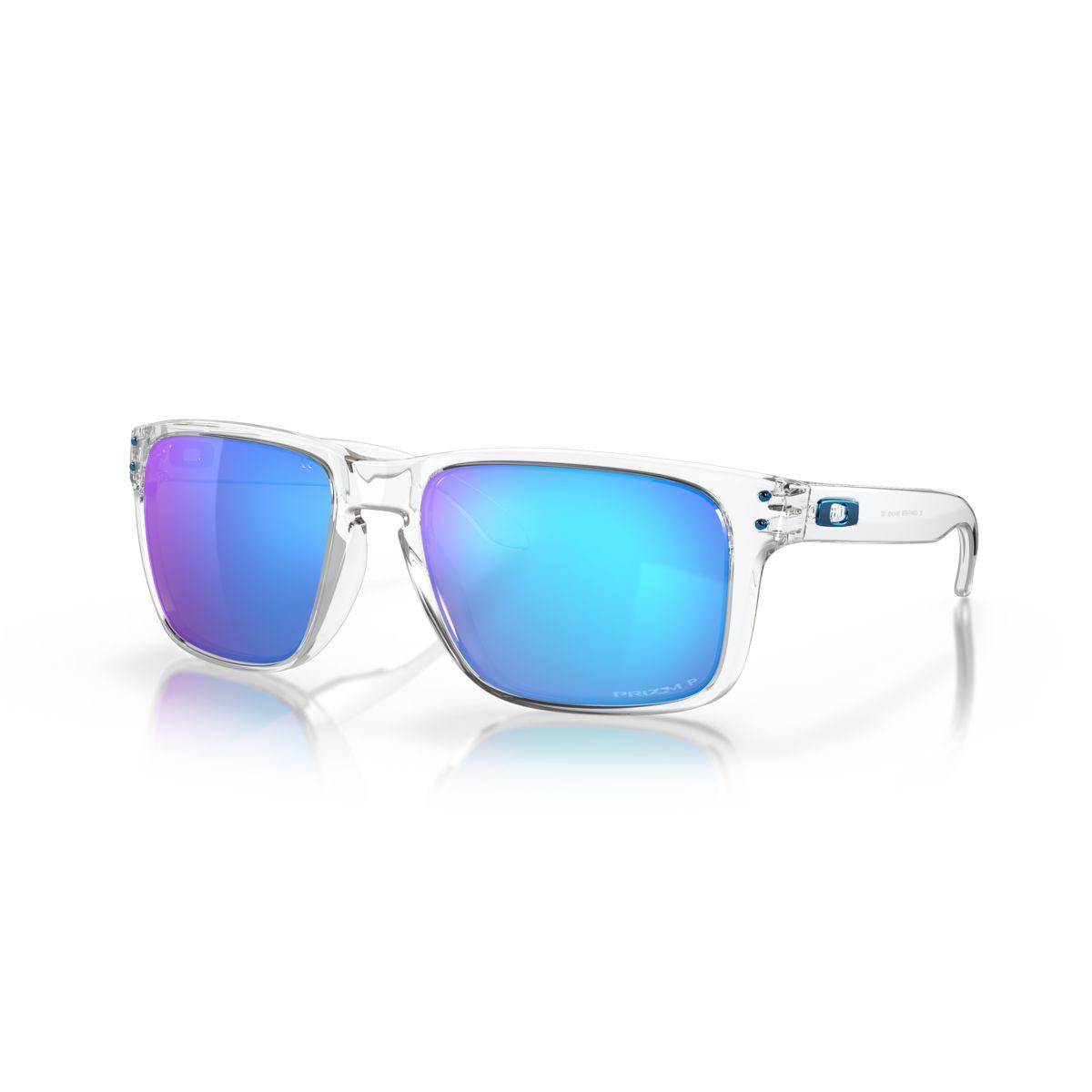 Oakley Holbrook XL Sunglasses - Polished Clear Frame with Prizm Sapphire Polarized Lenses (Model 0OO9417 941707) - Ideal for Outdoor Sports, Driving & Everyday Fashion