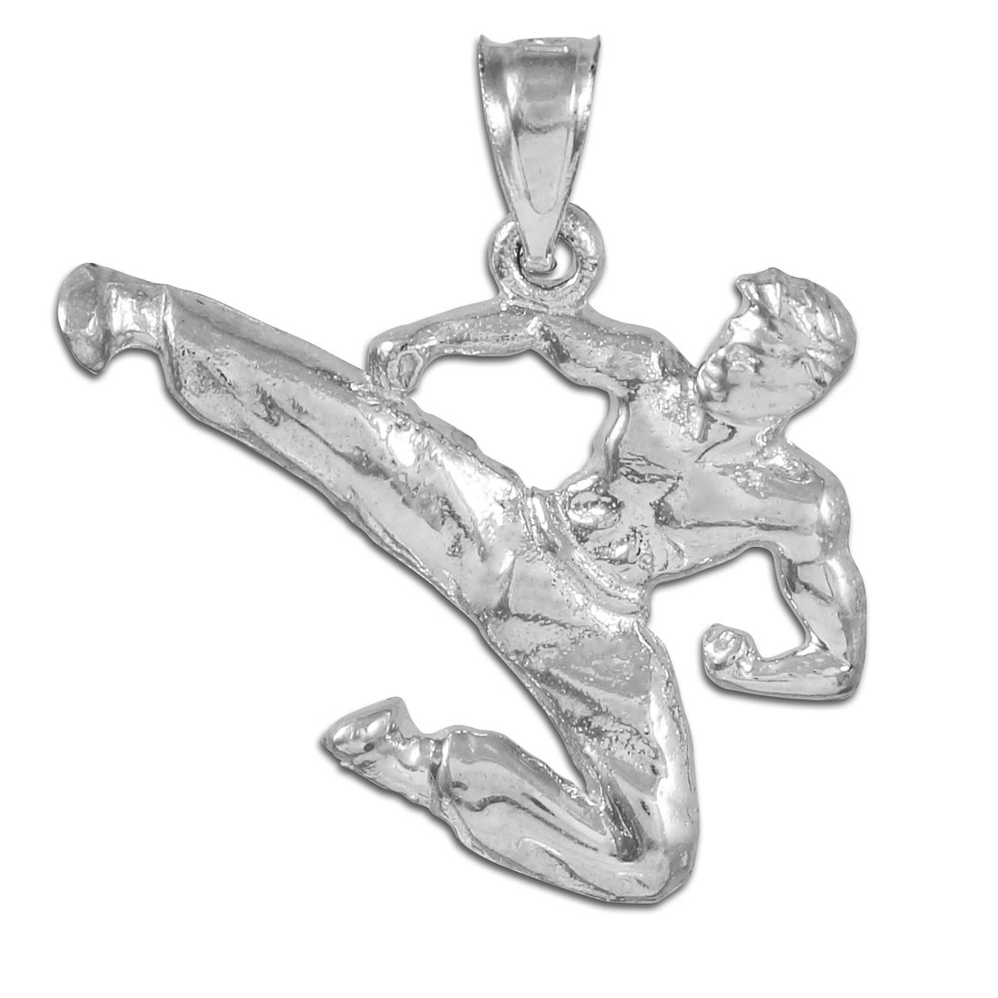 925 Silver Karate Charm Necklace for Sports & Martial Arts Gifts