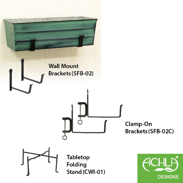 Galvanized Steel Flower Box Planter - Rustproof Outdoor Garden Planter for Flowers, Herbs & Plants - Perfect for Patio, Balcony & Window Sill Decor