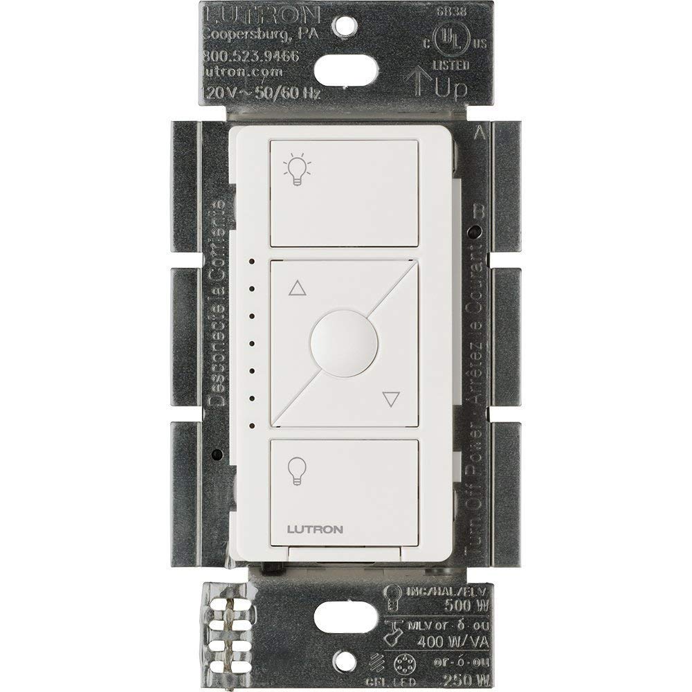 Lutron Caseta Smart Dimmer Switch ELV+ (Requires Lutron Hub) - 250W LED Compatible, Single-Pole/3-Way, Neutral Wire Required, PD-5NE-WH (10-Pack, White) - Perfect for Smart Home Lighting Control in Living Rooms, Bedrooms & Kitchens