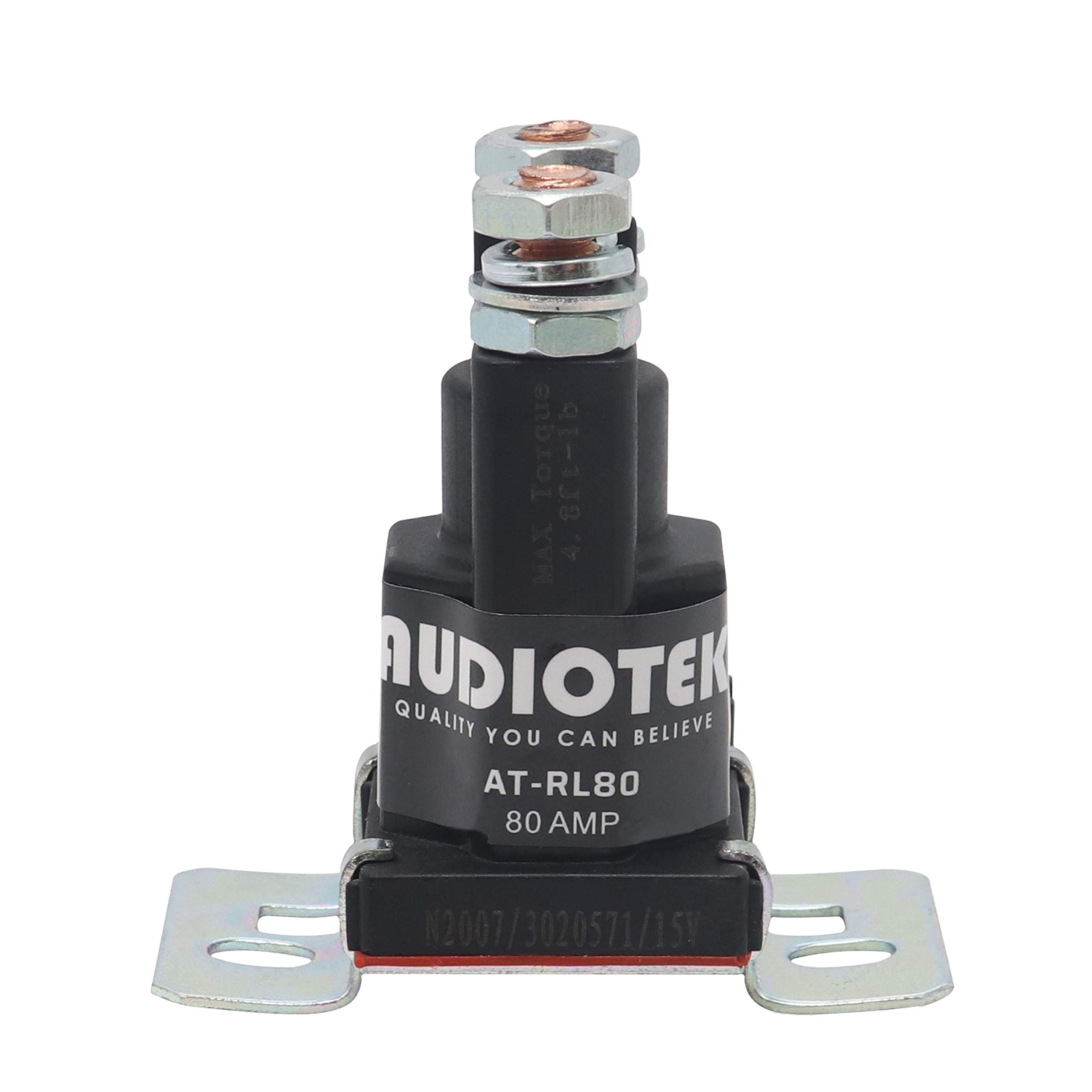 Audiotek 80-Amp 12V Continuous Duty Solenoid Relay - Heavy Duty Battery Isolator & SPST Starter Relay (4 Pin) - Perfect for Car, Boat, RV, Motorcycle & Off-Road Vehicles - Reliable Power Management Solution for Automotive & Marine Applications (1 Pack)
