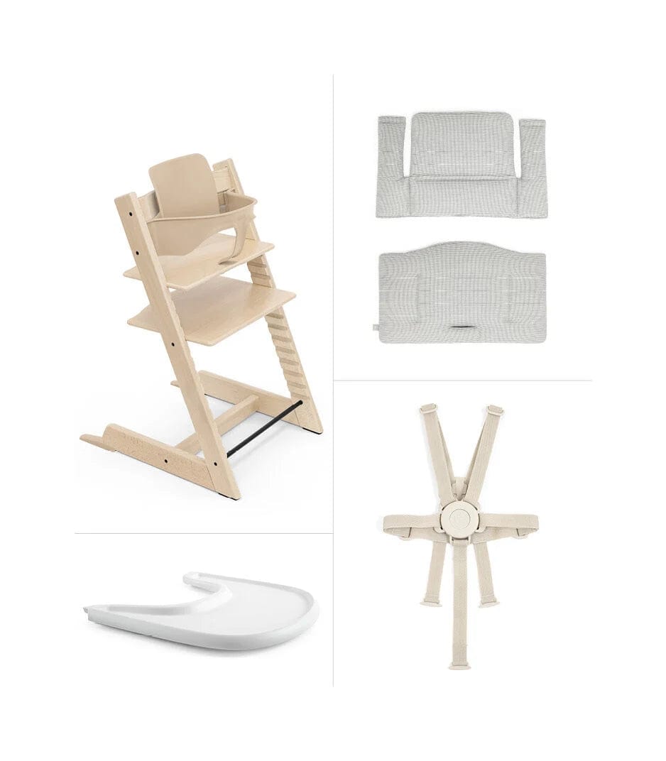 Stokke Tripp Trapp Complete High Chair with Cushion & Tray - Adjustable Baby Feeding Chair for Toddlers - Perfect for Dining, Learning & Playtime