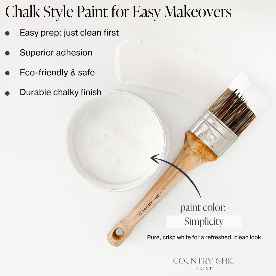 Chalk Style Paint & Furniture Wax Set - DIY Furniture Paint, Home Decor, Crafts (4 oz, White) - Perfect for Upcycling, Shabby Chic Decor, and Wood Restoration Projects