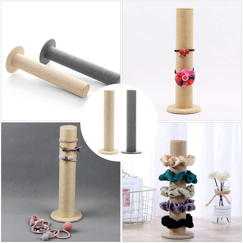 Cabilock 2-Pack Acrylic Jewelry Organizer Stand - Vertical Bracelet Holder for Bangles, Necklaces, Rings & Hair Accessories | Perfect for Bedroom Vanity, Bathroom Counter & Salon Display