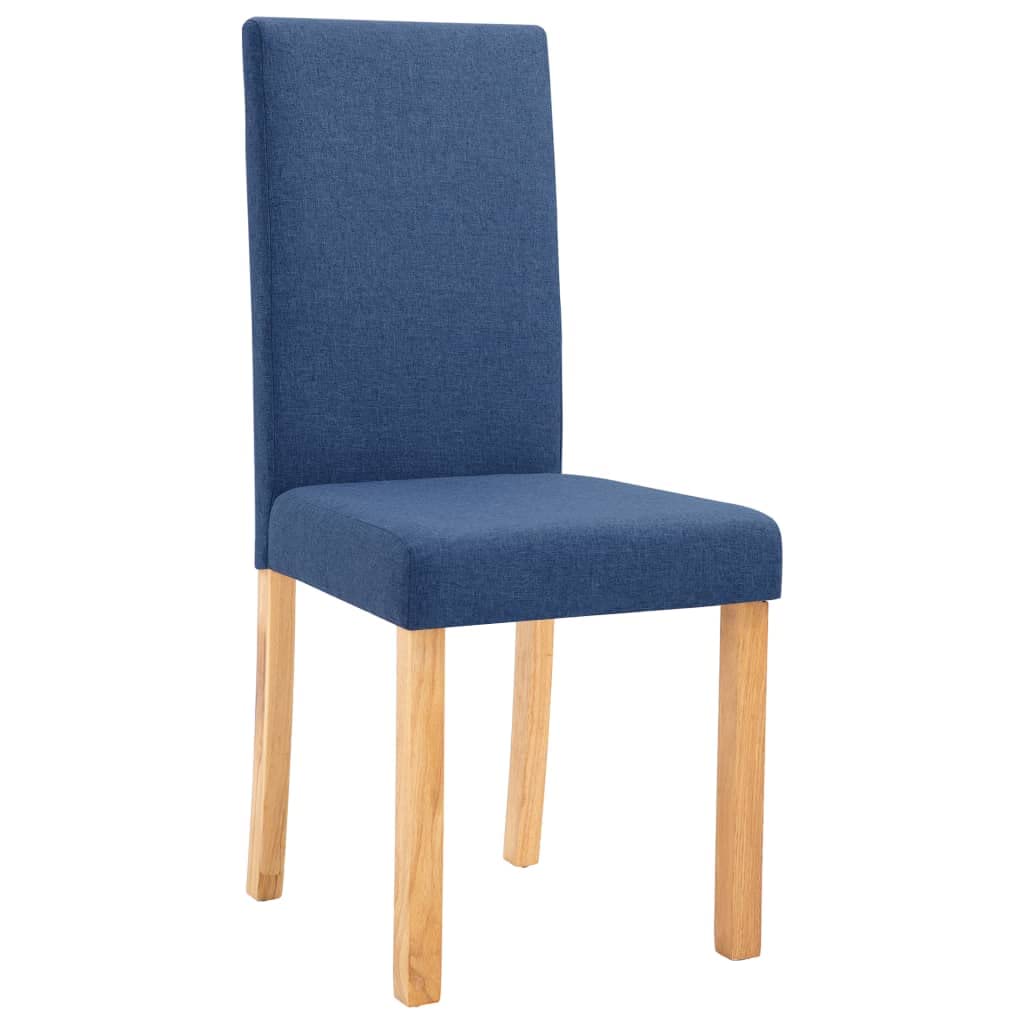 SKM Modern Dining Chairs Set of 4 - Blue Fabric Upholstered Kitchen Chairs with Sturdy Metal Legs - Comfortable Seating for Dining Room, Kitchen, Breakfast Nook & Small Spaces