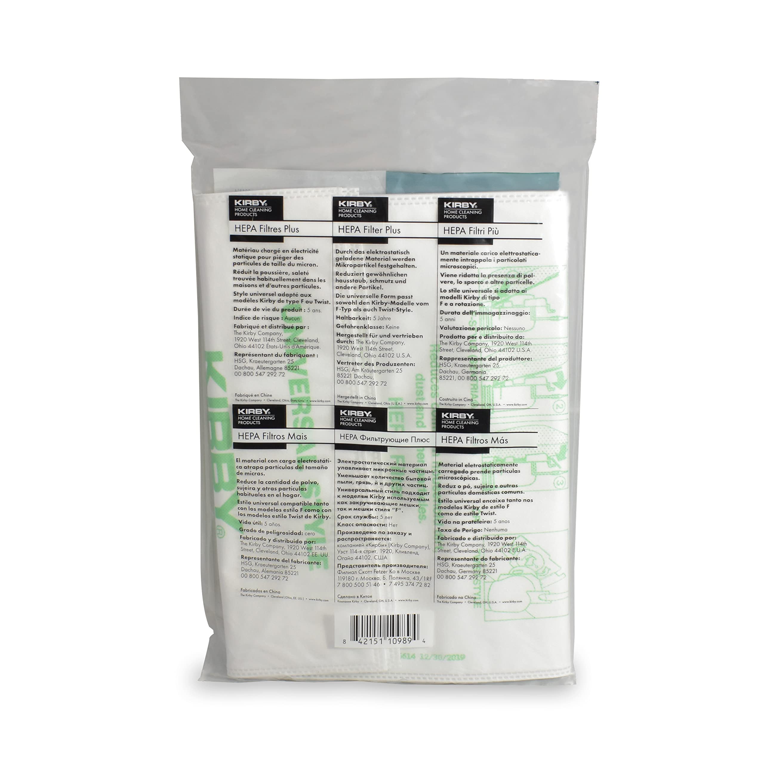 Kirby AllergenPlus Micron Magic HEPA Vacuum Bags (2-Pack) - Premium Filtration for Dust, Pollen & Pet Hair - Ideal for Allergy Sufferers & Pet Owners