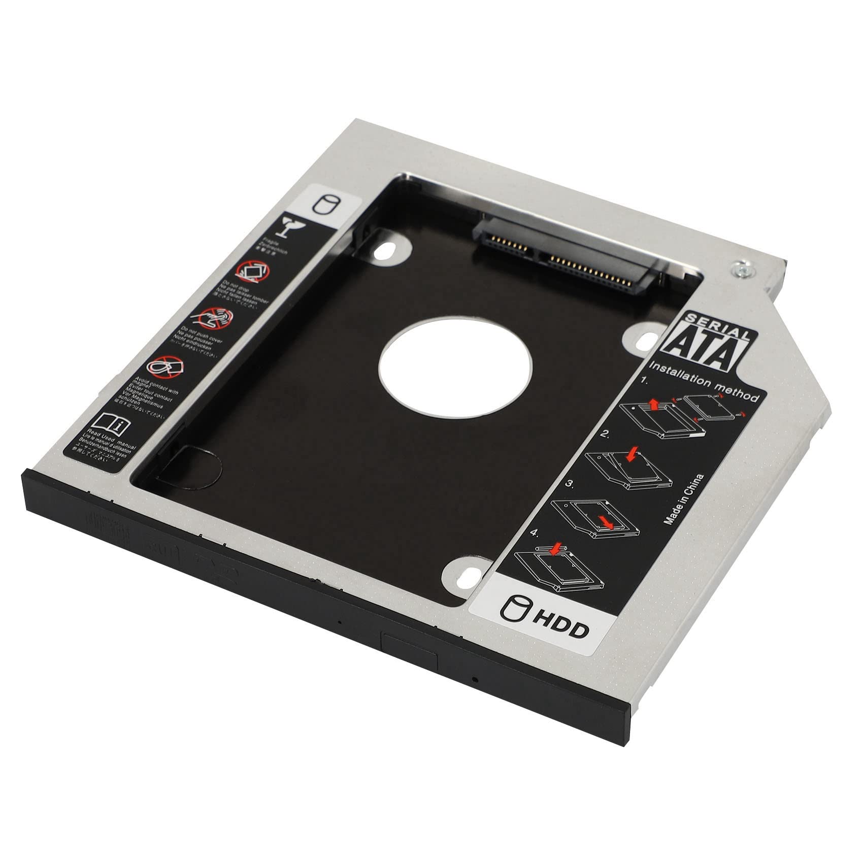 CYBUCH 2-Pack Universal 9.5mm SATA HDD/SSD Hard Drive Tray Enclosure - Compatible with 2.5