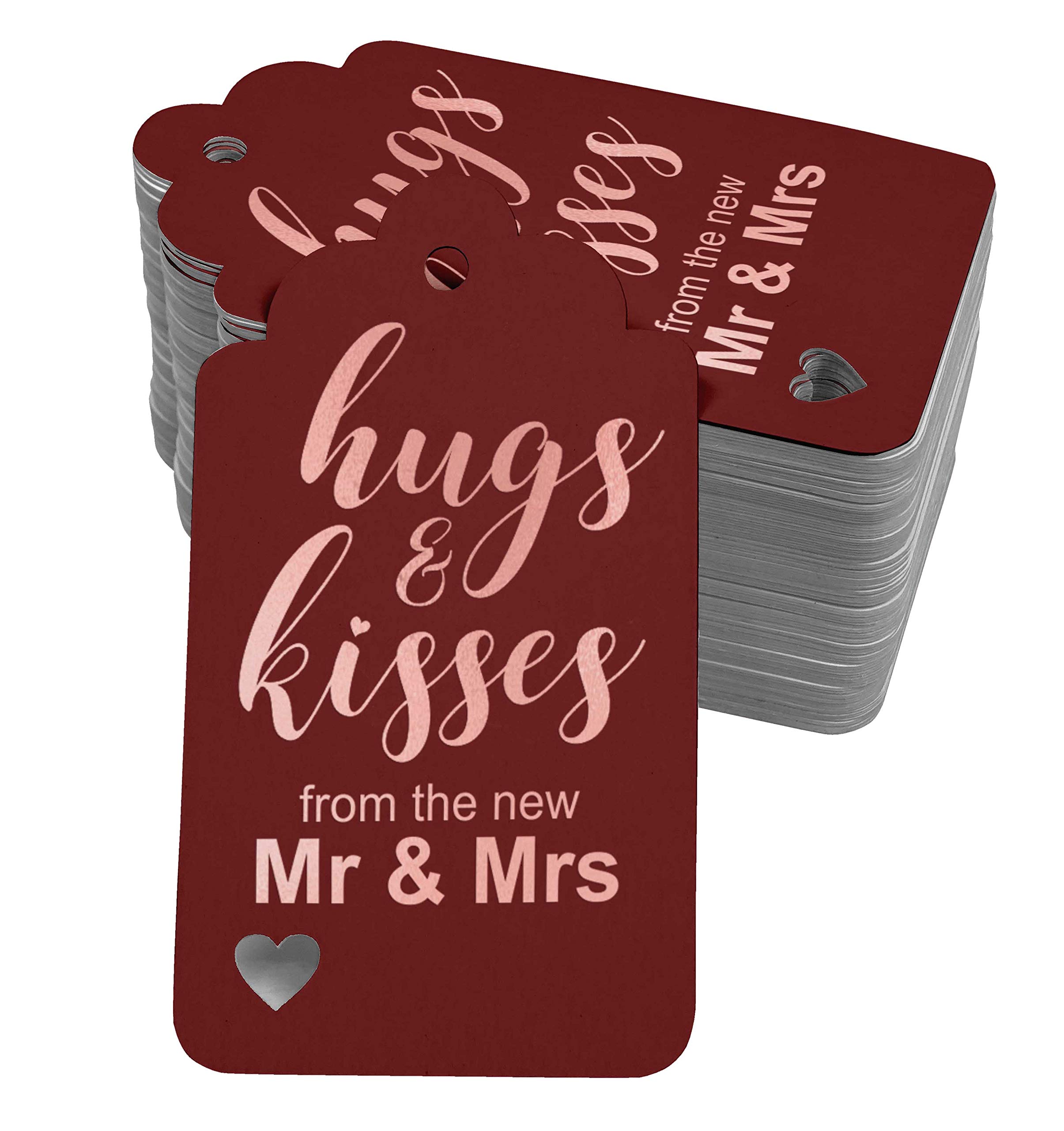100pcs Rose Gold Foil Wedding Favor Tags - Elegant 