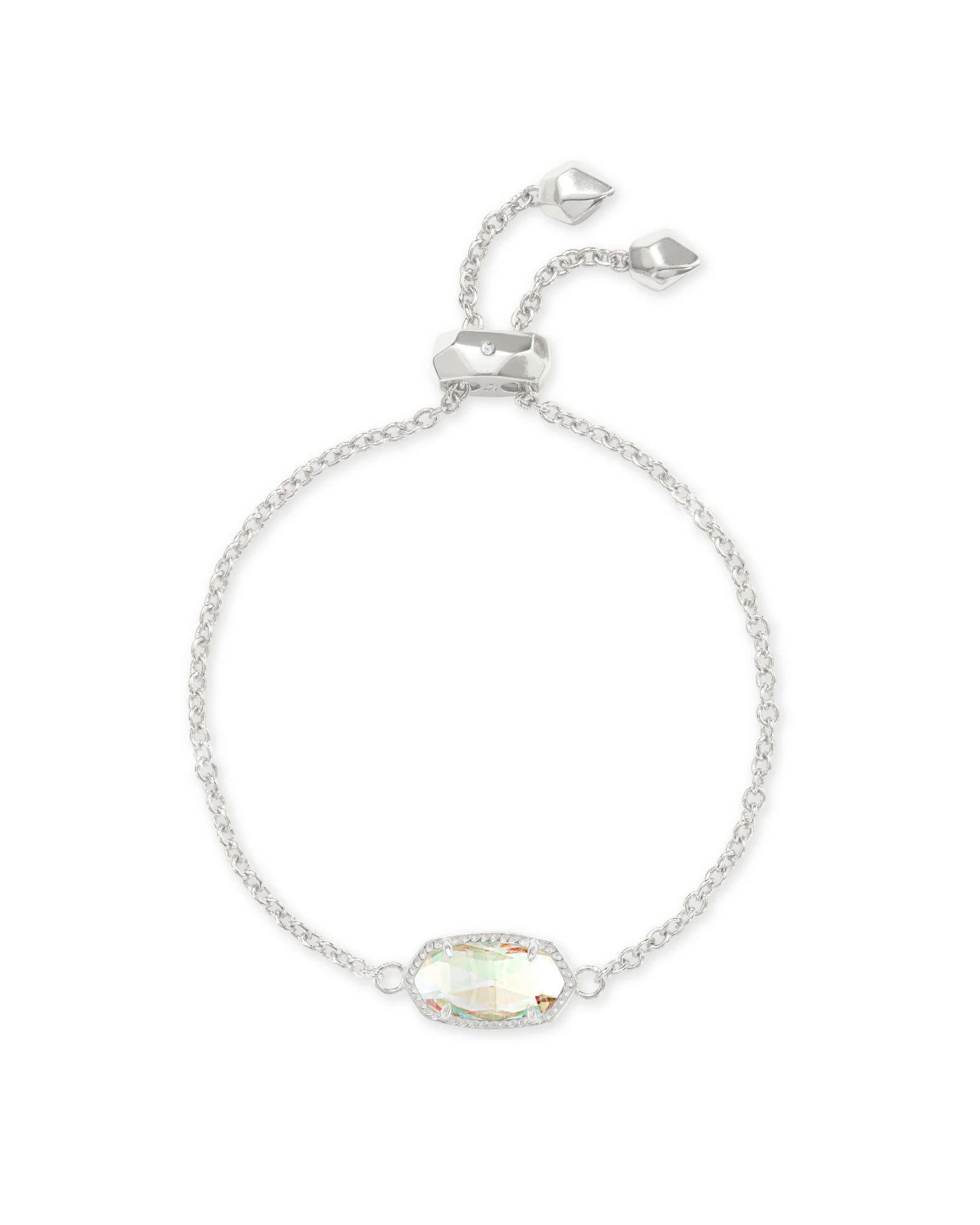 Elaina Silver Adjustable Chain Bracelet with Dichroic Glass - Elegant Jewelry for Women, Perfect for Parties, Weddings & Everyday Wear