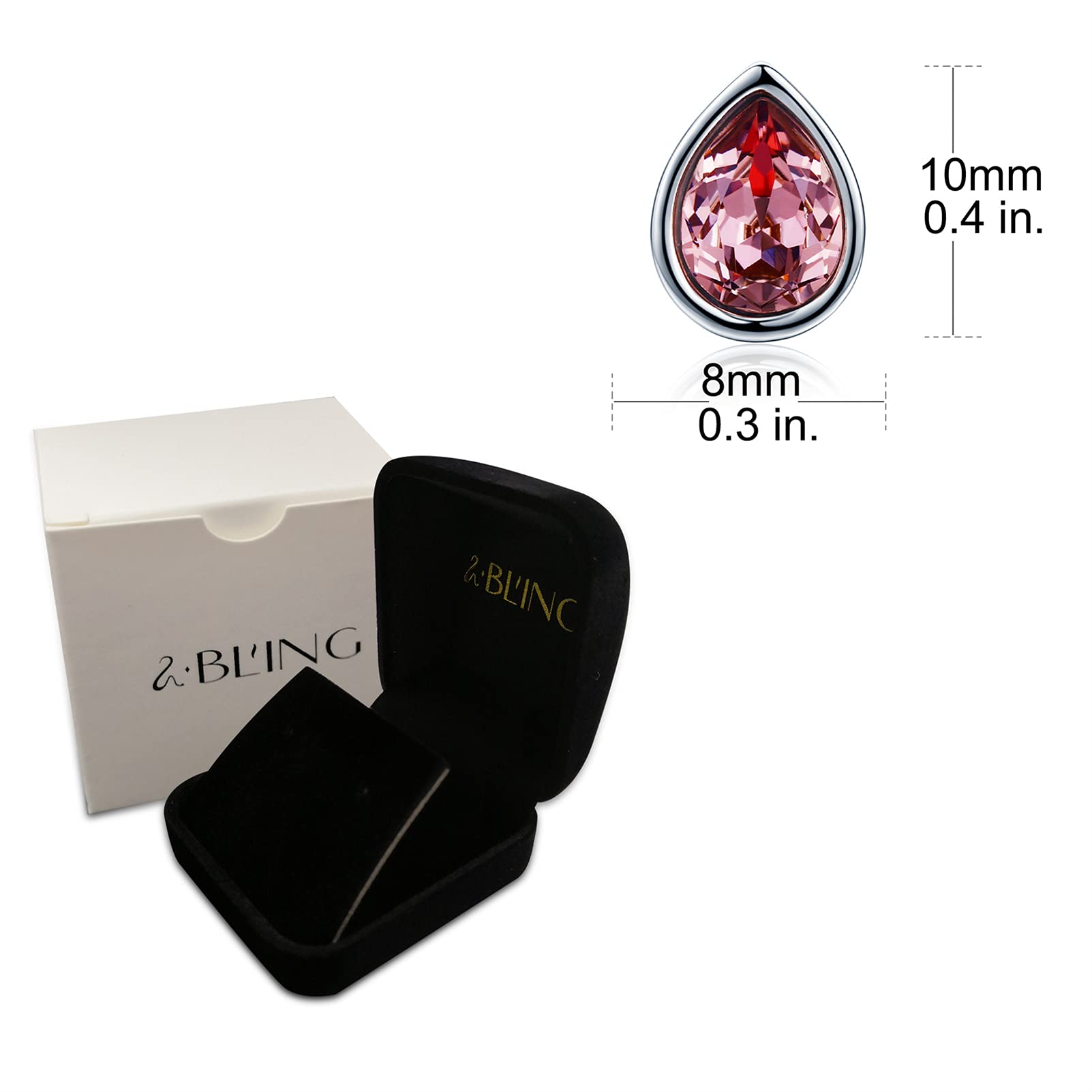 Platinum Teardrop Stud Earrings with Austrian Crystals for Women - Perfect for Parties & Weddings