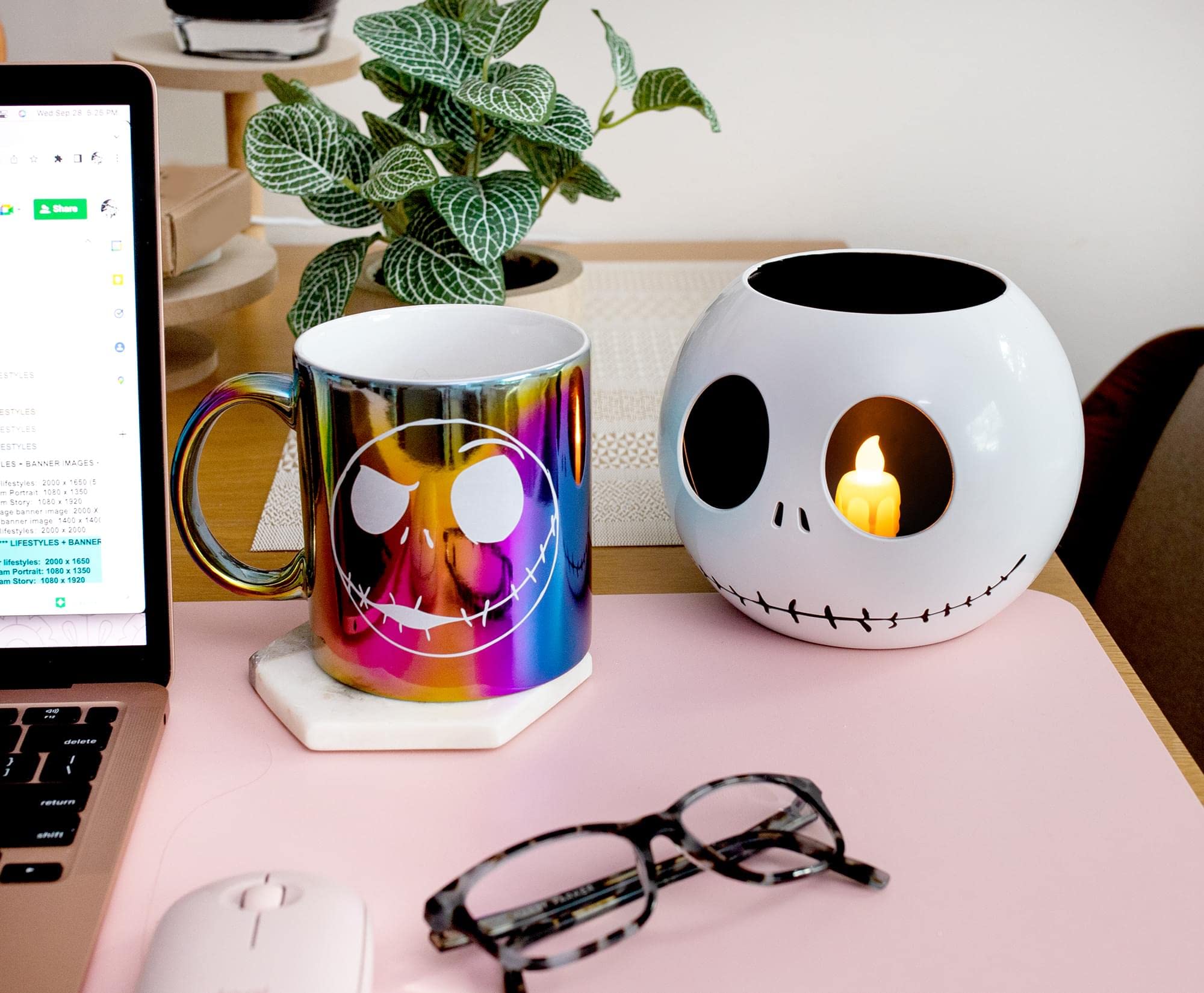 Disney The Nightmare Before Christmas Jack Skellington LED Flickering Flameless Candle with Automatic Timer - Officially Licensed Collectible Decor for Halloween, Christmas & Home Parties