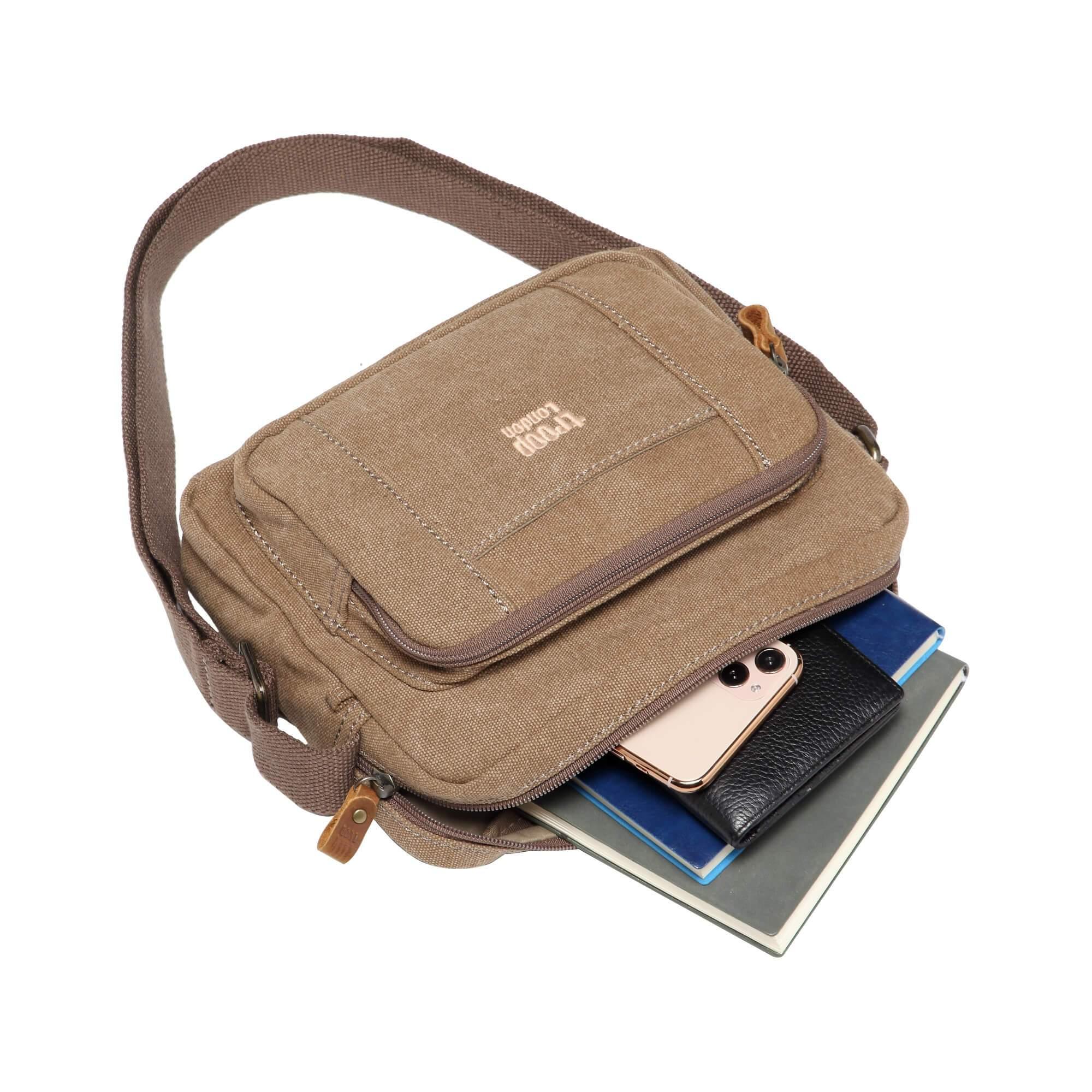 Troop London Classic Canvas Crossbody Bag for Women & Men - Stylish & Durable Shoulder Bag for Travel, Work & Everyday Use