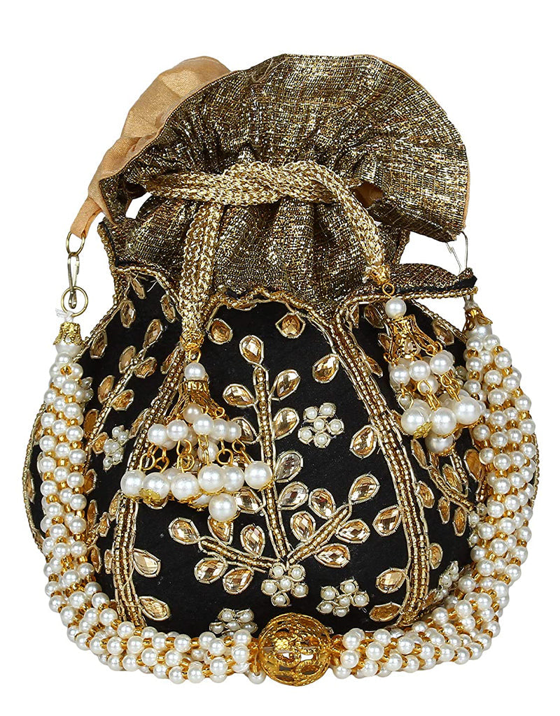 Luxury Black Designer Handcrafted Clutch Purse for Women - Elegant Evening Bag for Parties, Weddings & Special Occasions