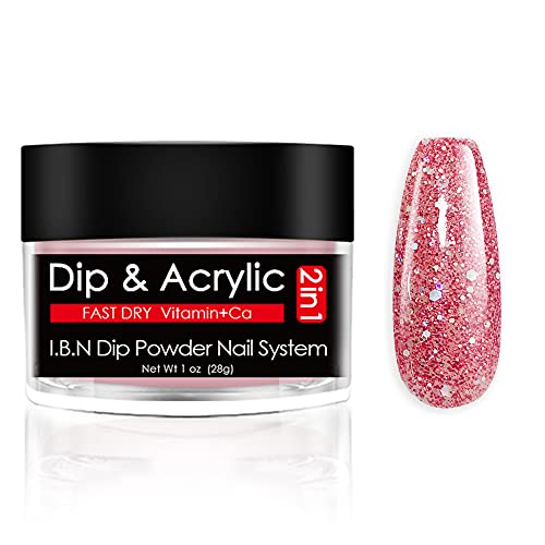 Red Glitter Dip Powder with Vitamin Calcium - Salon Quality Fine Nail Art Powder for DIY French Manicure at Home | Odor-Free, Long-Lasting, No UV Lamp Needed (100g) | Perfect for Parties, Weddings & Everyday Nail Care