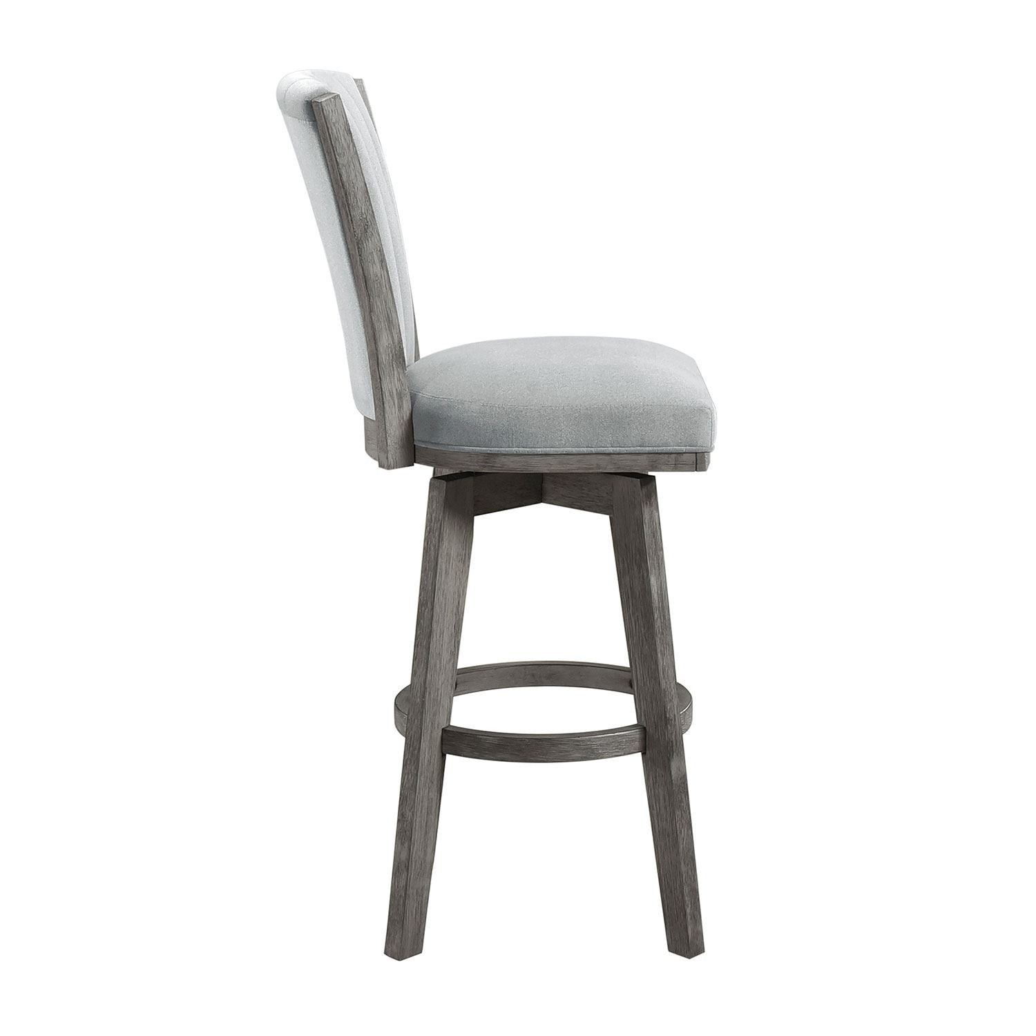 Corvallis Bar Stool Set of 2 - Grey Counter Height Stools for Kitchen Island, Breakfast Bar & Home Decor - Modern Durable Barstools with Back Support
