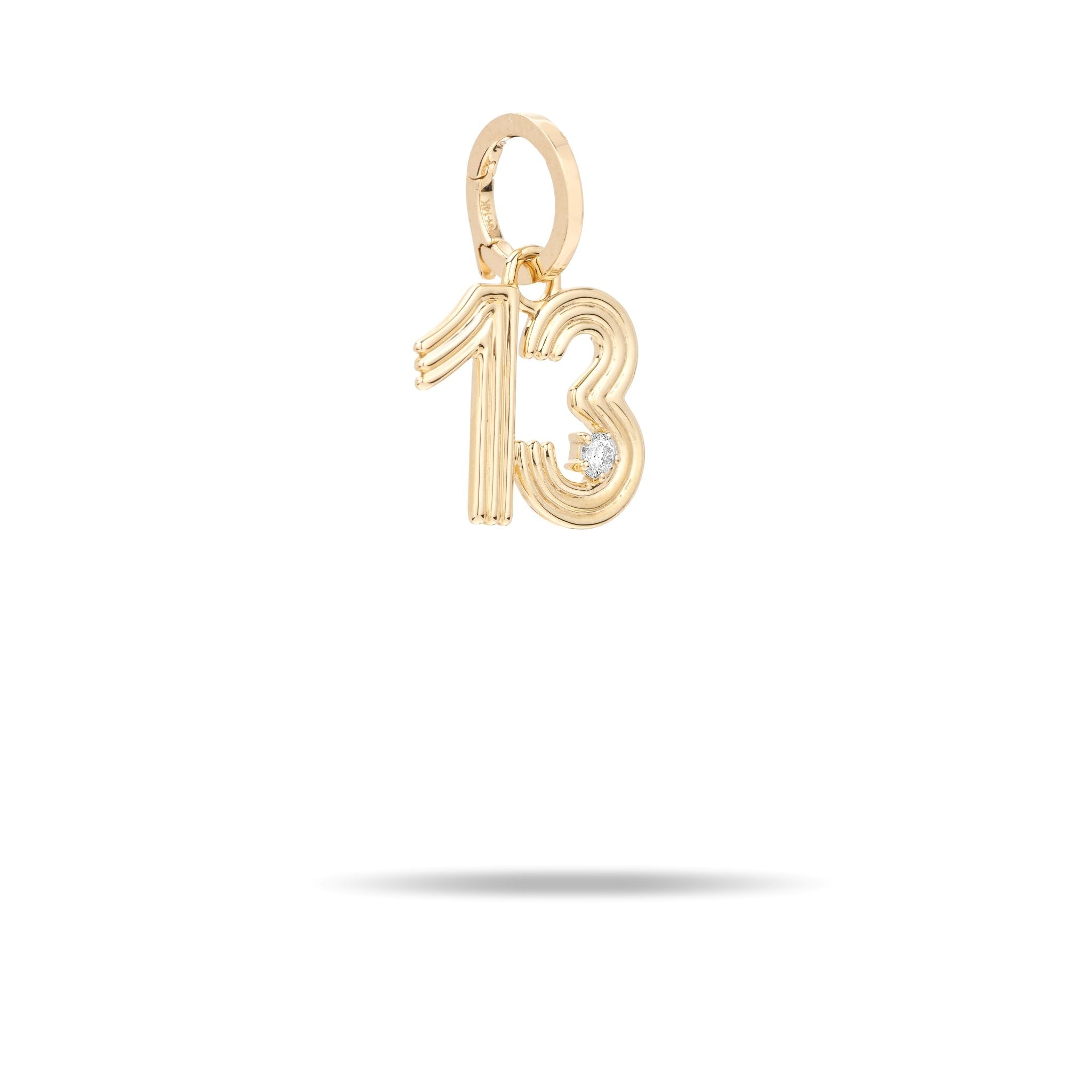 Groovy Diamond Number 13 Hinged Charm - Elegant Jewelry for Birthdays, Anniversaries & Special Occasions | Perfect Gift for Women & Girls