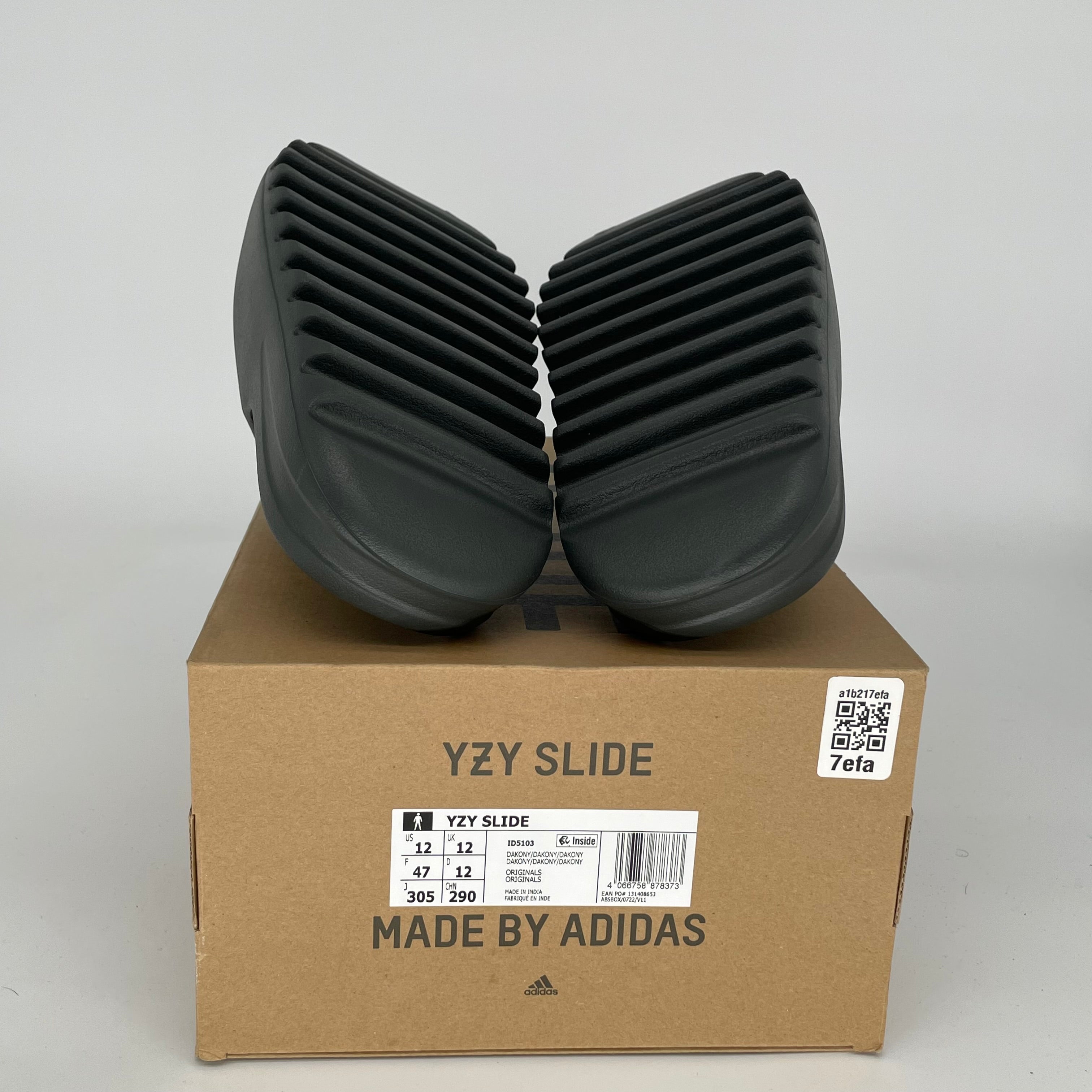 Adidas Yeezy Slide Dark Onyx - Men's Size 12 [ID5103] | Comfortable Slides for Home, Pool & Beach Wear