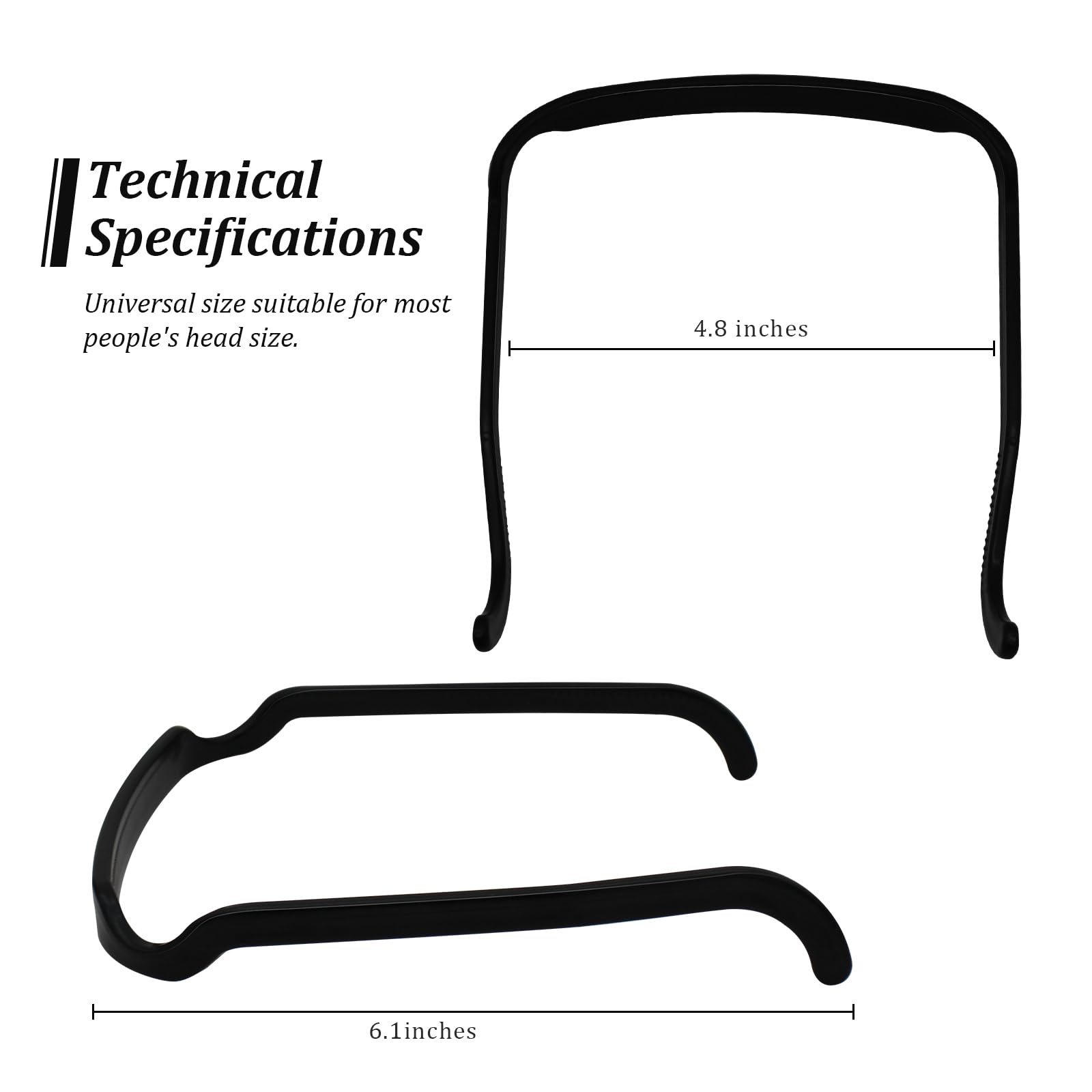 2 Pack Invisible Hair Hoops for Thick Curly Hair - Fashionable Sunglasses Style Headbands for Women, Non-Slip Hair Accessories for Workouts, Yoga, Running & Daily Styling (Black)