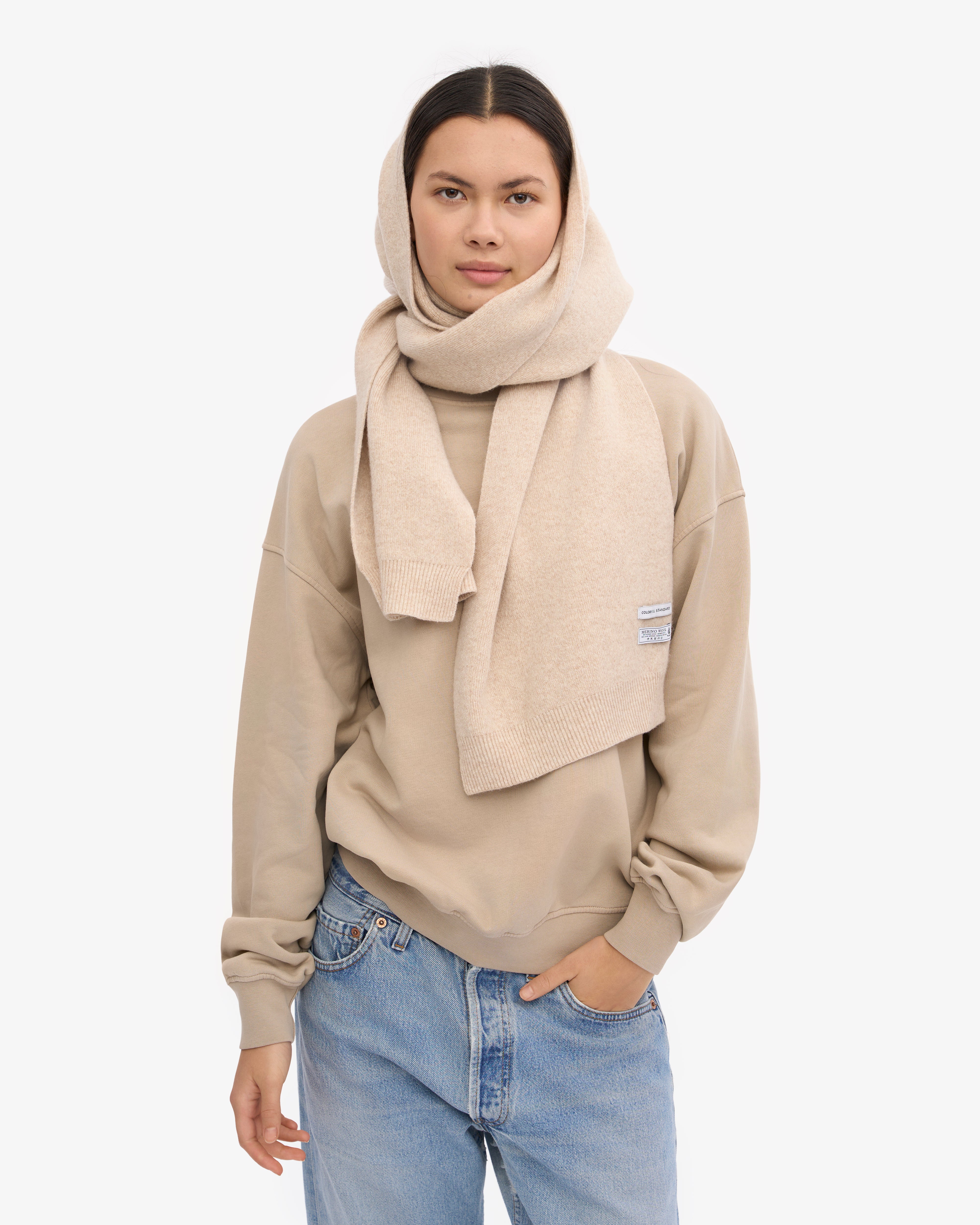 Premium Merino Wool Scarf - Soft & Warm Winter Accessory for Men & Women - Ivory White - Perfect for Cold Weather, Outdoor Activities & Fashion Styling