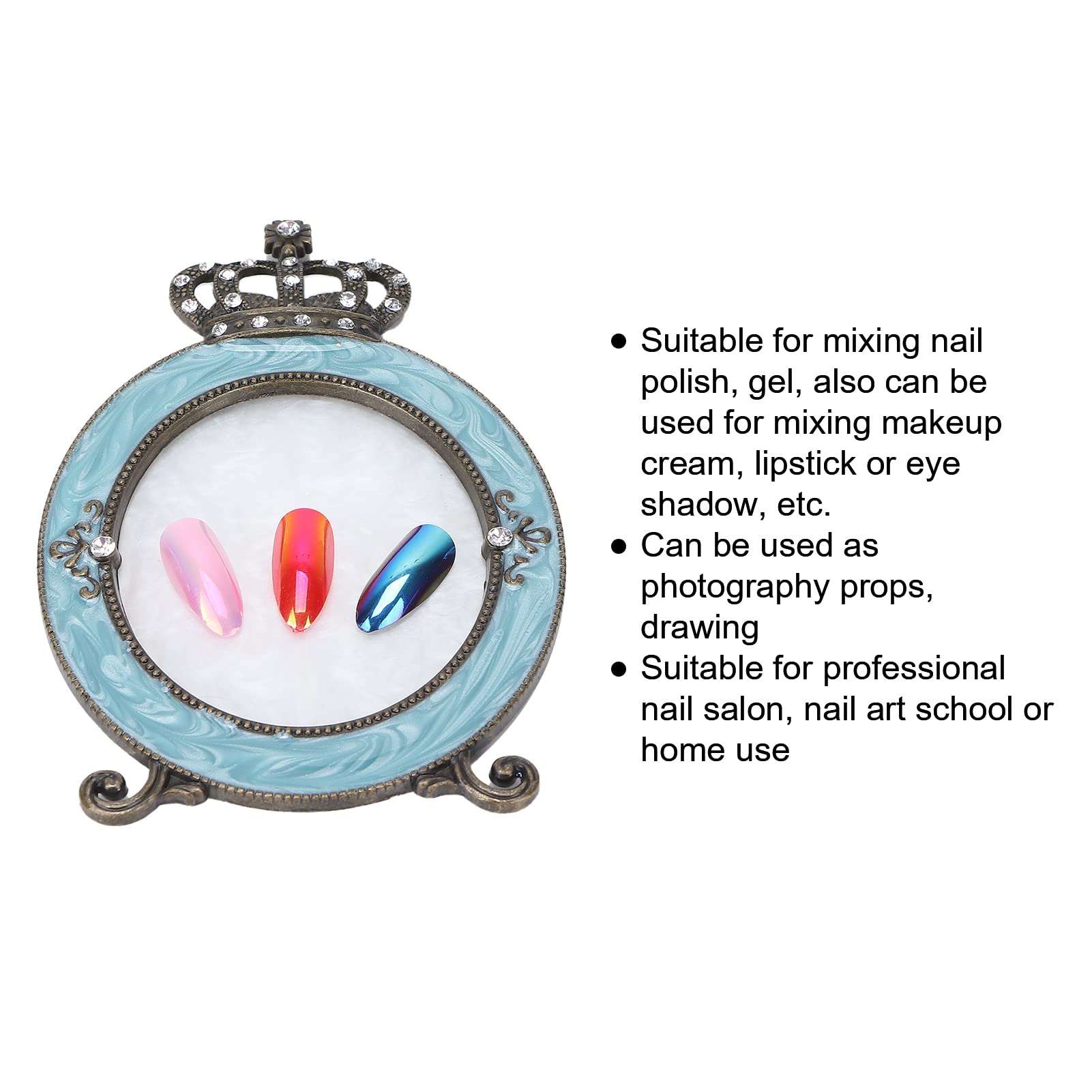Professional Nail Art Palette - Durable Color Mixing Tray for Nail Polish & Acrylics - Perfect for Salon, Home DIY & Photography Props (Bronze) - Ideal for Nail Artists, Beginners & Beauty Enthusiasts
