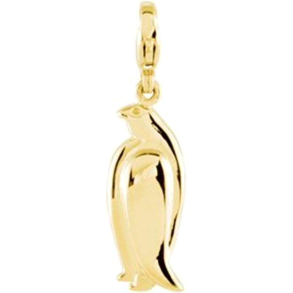 14k Yellow Gold Penguin Charm Pendant - Bonyak Jewelry Animal Charms for Necklaces, Perfect for Gifts, Birthdays & Everyday Wear