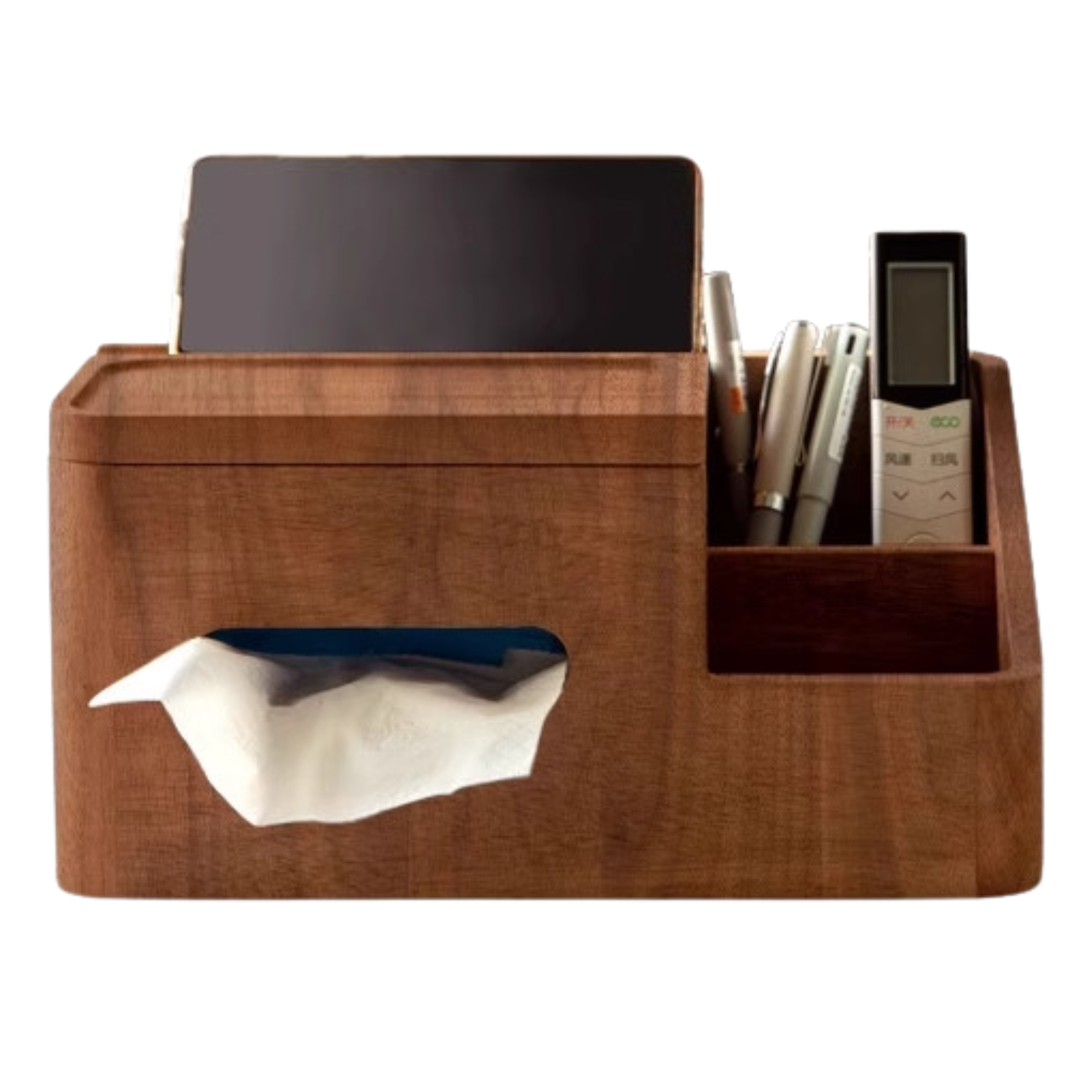 Premium Black Walnut & Acacia Solid Wood Multi-Functional Tissue Box Holder - Handcrafted Home Decor for Living Room, Bedroom & Office
