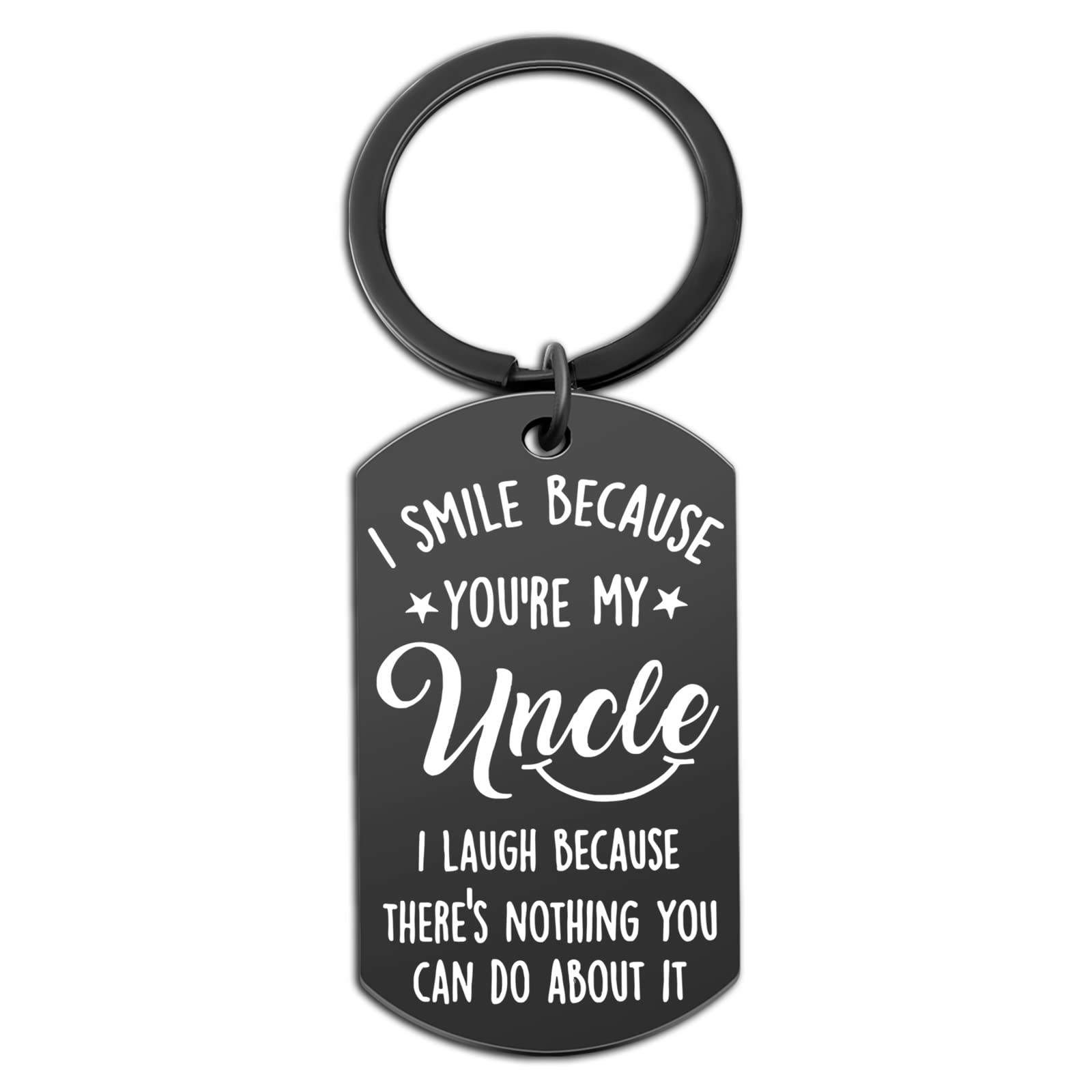 Funny Uncle Keychain Gift for Men - Best Birthday & Father's Day Present from Niece & Nephew - Unique He/Him Uncle Appreciation Gift for Special Occasions