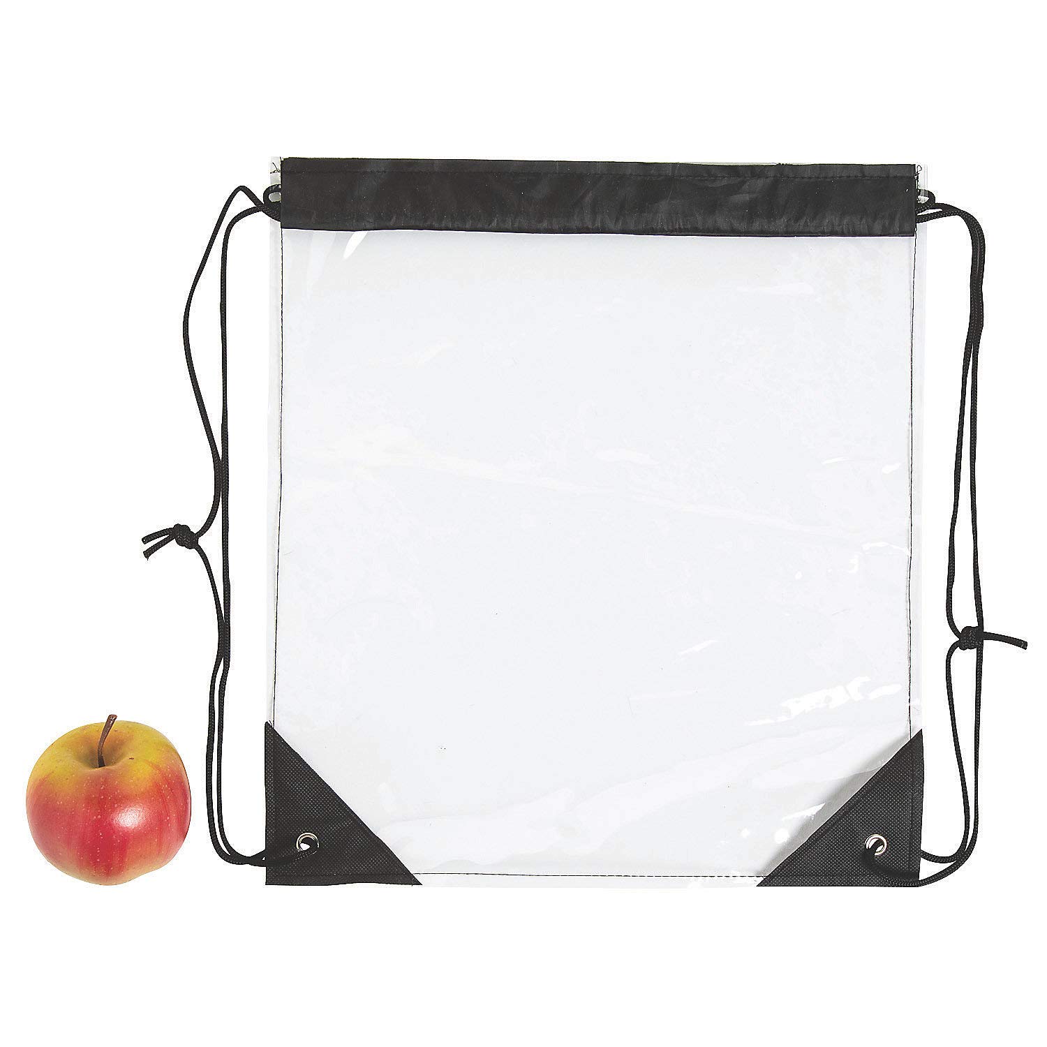 12 Pack Clear Transparent Drawstring Tote Bags - Waterproof Reusable Shopping Bags for Grocery, Beach, Travel & Storage - Fashion Accessories for Women & Men