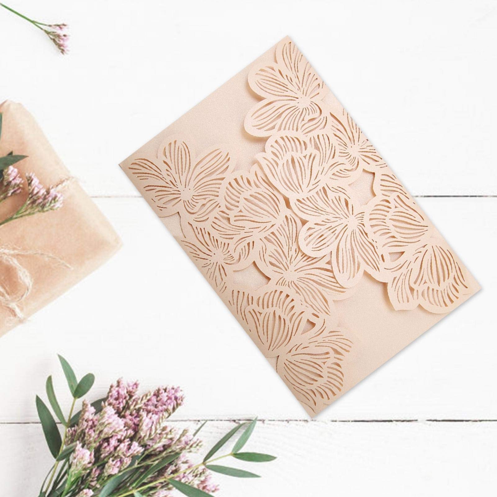 Elegant European-Style Wedding Invitation Cards - Romantic Beige Bridal Shower & Party Invites for Brides | Perfect for Formal Weddings, Engagement Parties & Special Events