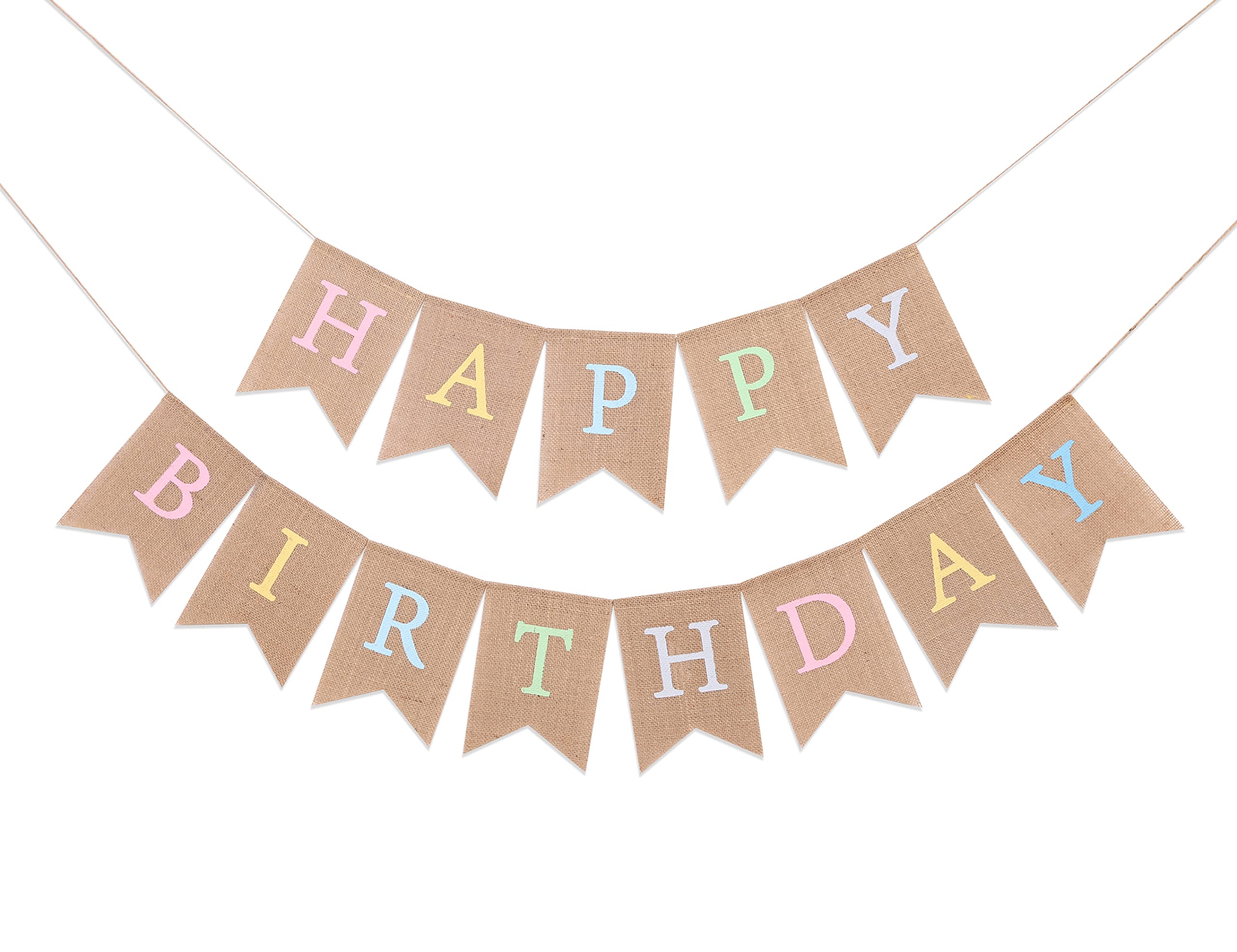 Pastel Rainbow Burlap Birthday Banner - Custom 1st Birthday Party Decorations, Photo Backdrop for Baby Shower, Gender Reveal & Milestone Celebrations