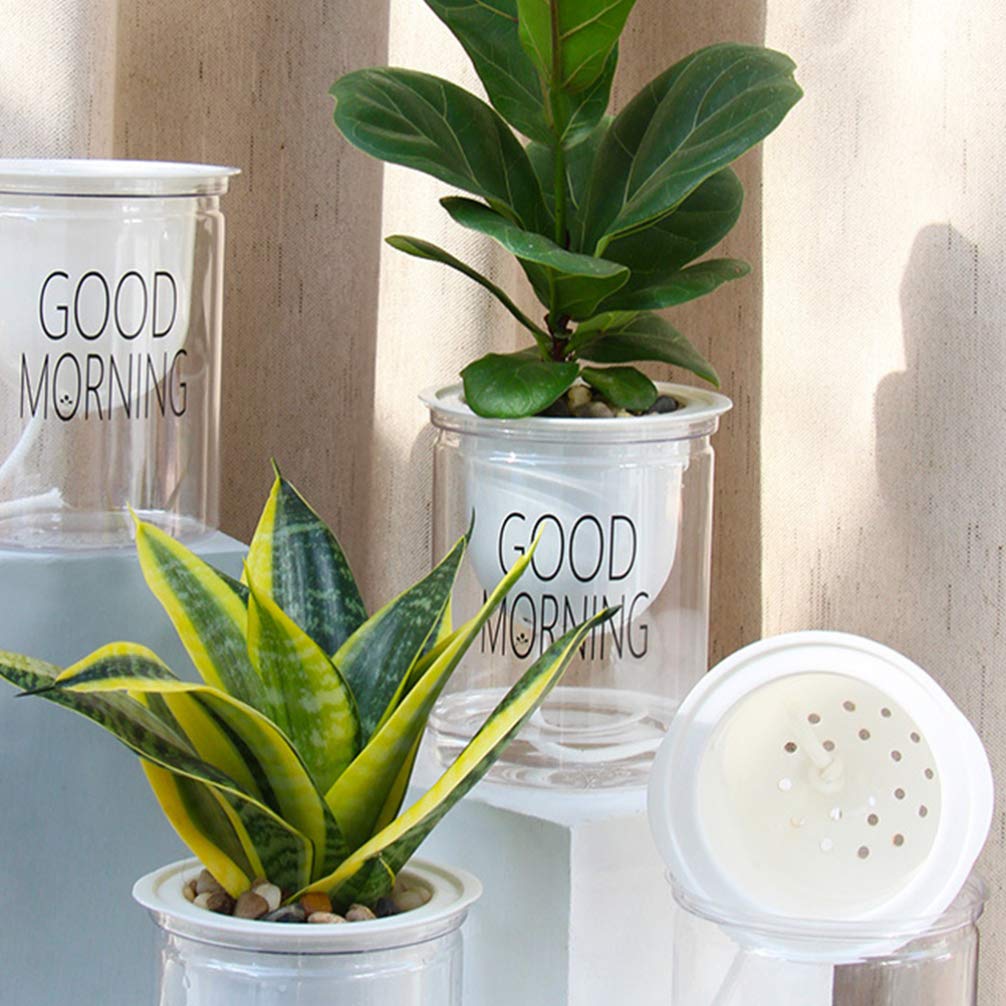 Angoily 2-Pack Self-Watering Flower Pots with Water Storage - Plant Holder for Indoor/Outdoor Plants, Perfect for Home Decor, Office, Balcony & Garden Use