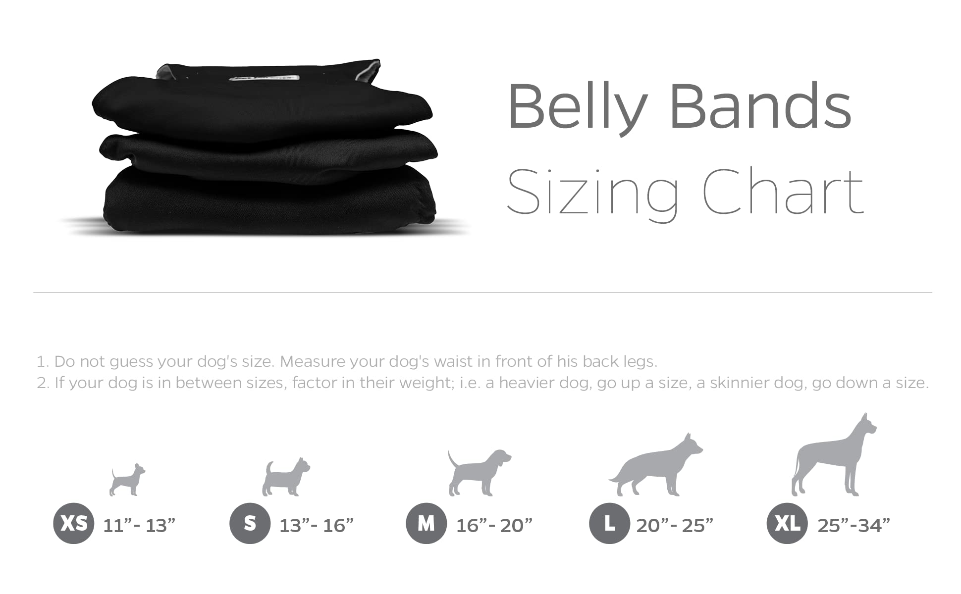 Washable Belly Bands for Male Dogs - 3 Pack Reusable Dog Diapers with Extenders | Premium Male Dog Wraps & Diaper Covers (X-Small, Black) | Perfect for House Training, Incontinence & Travel Protection